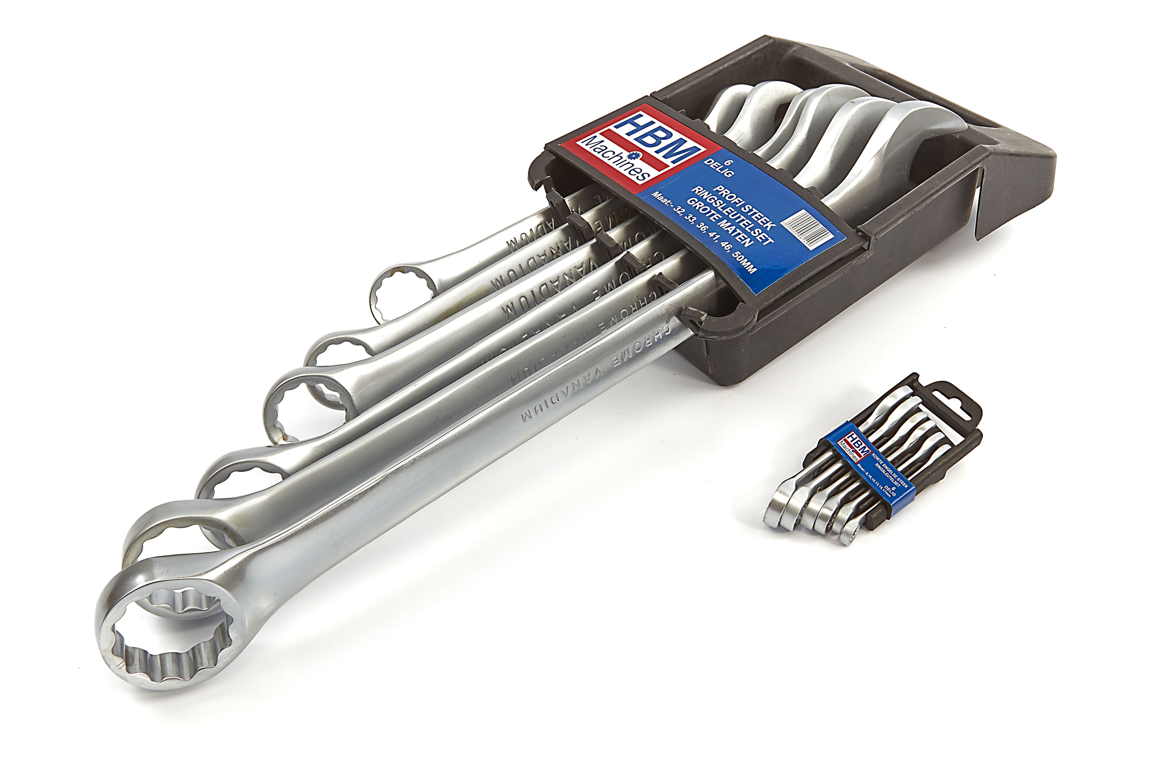 HBM Profi 6 Delige Steeksleutel – Ringsleutelset GROTE Maten Image 2