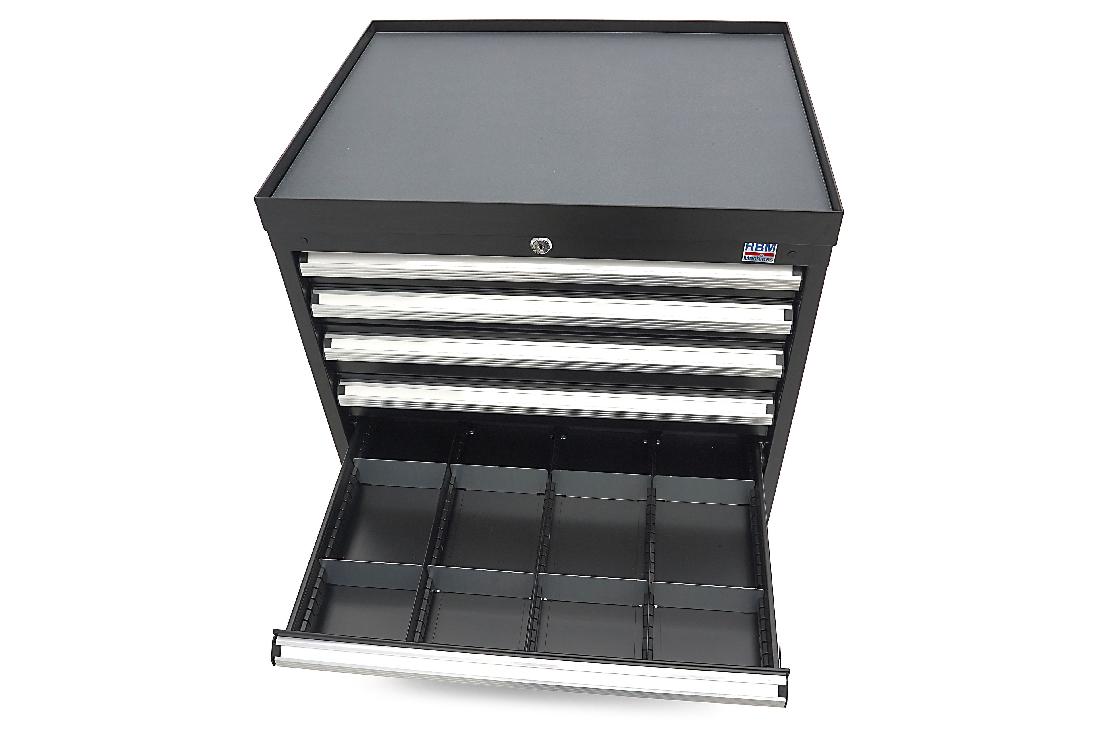 HBM Armoire à outils à 8 tiroirs 72 x 58 x 100 cm noire Image 8