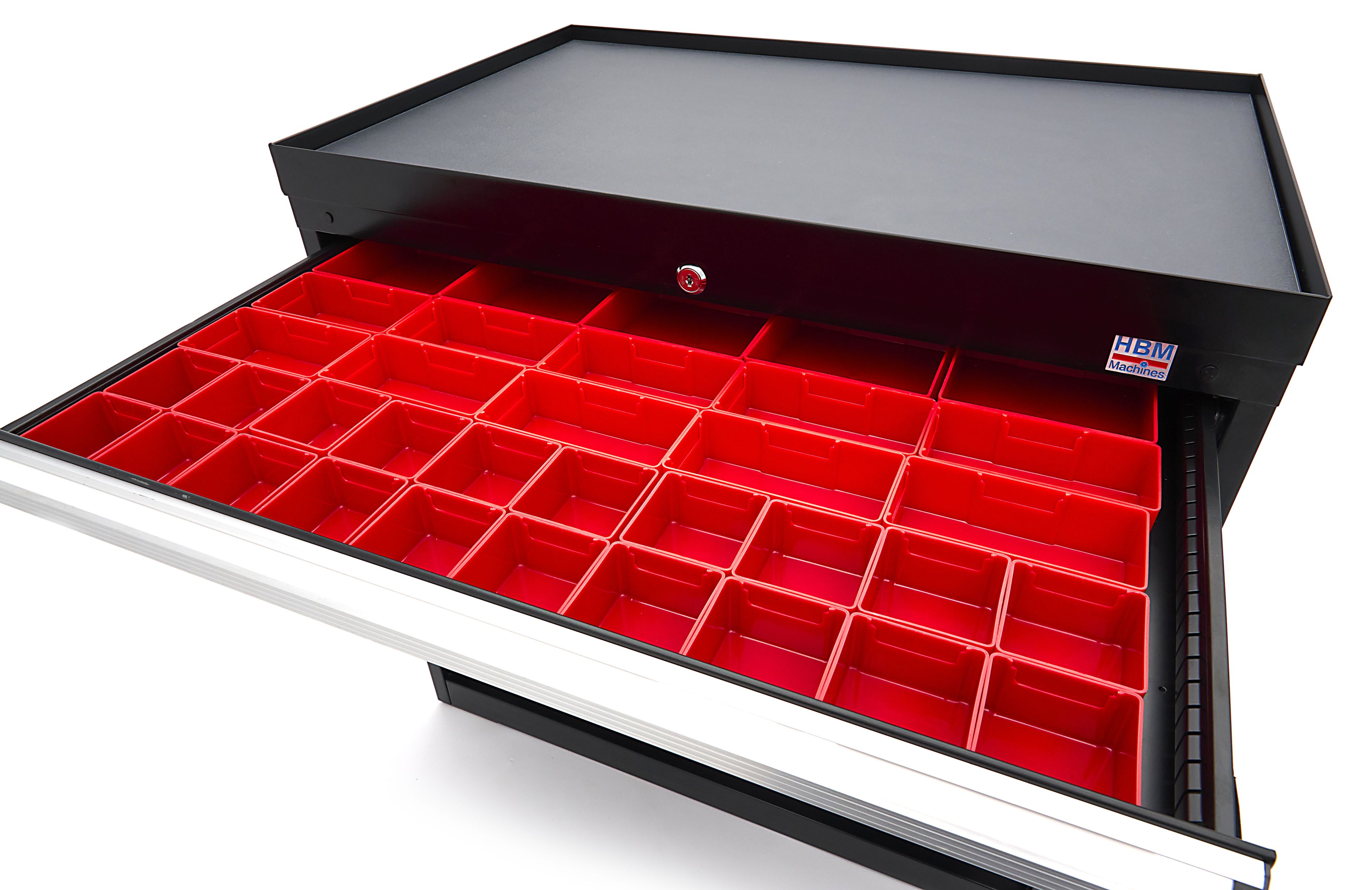 HBM Profi-Werkzeugschrank mit 6 Schubladen / Schubladenschrank, 88 x 58 x 80 cm, schwarz  Image 7