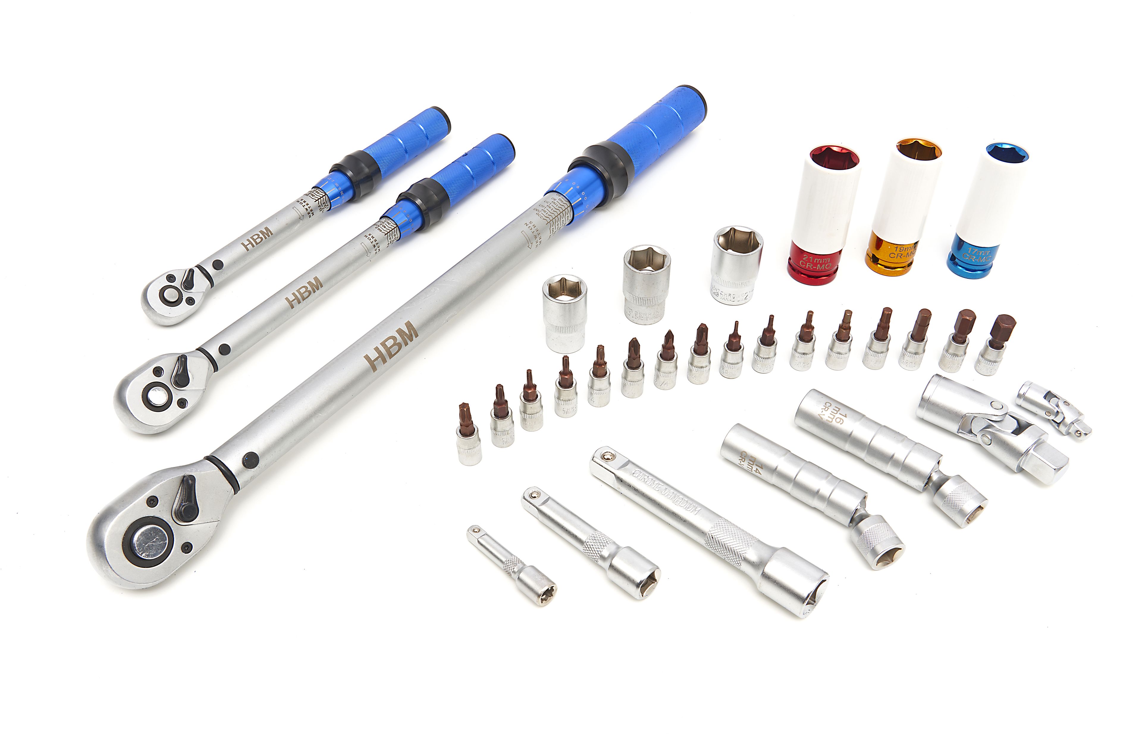 HBM Set di Chiavi Dinamometriche Professionale da 32 Pezzi 5 - 220 NM