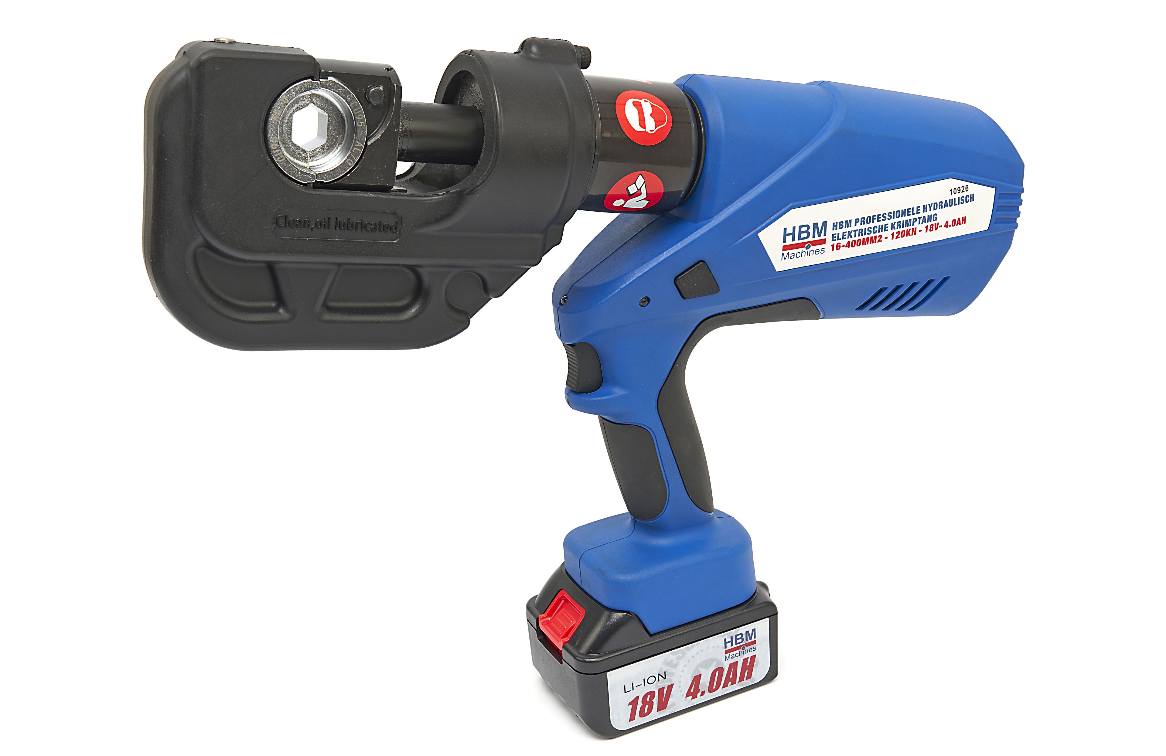 HBM Pince à sertir électrique hydraulique 16-400mm2 - 120KN - 18V- 4.0Ah Image 2