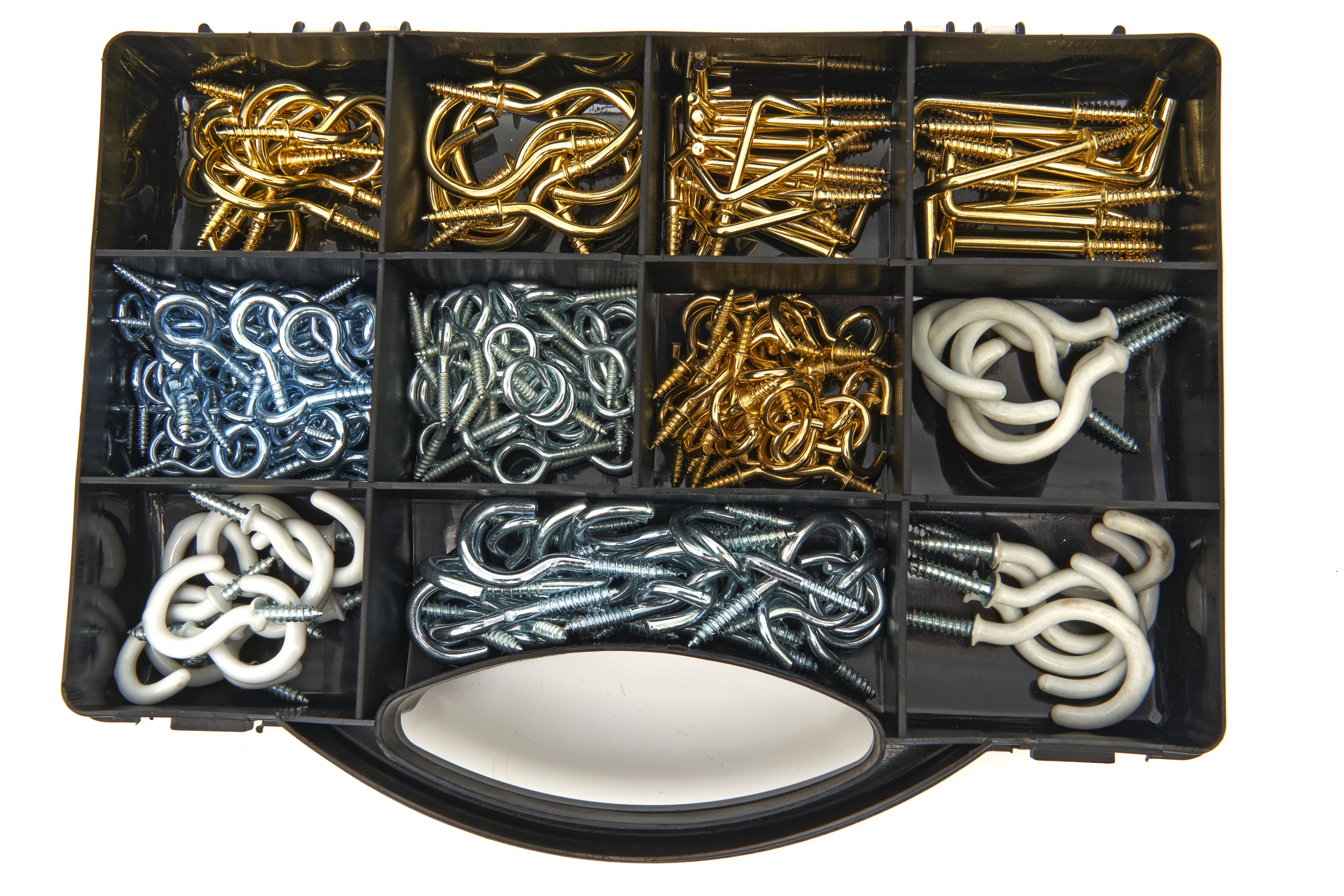 HBM Boîte d'assortiment de crochets métalliques (233 pièces)