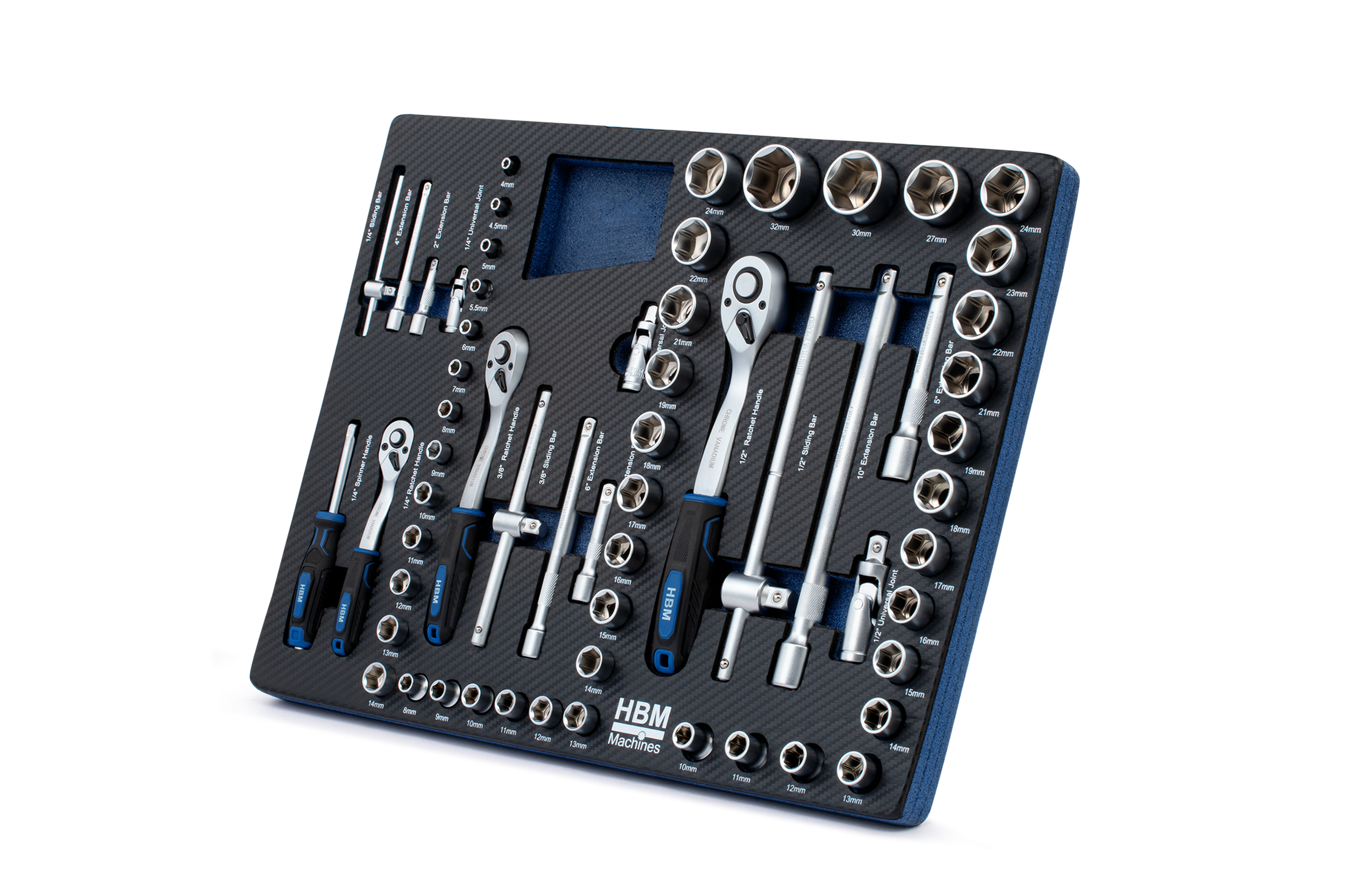 HBM inlays met gereedschapset 154-delig, voor gereedschapswagen, blauw Image 10