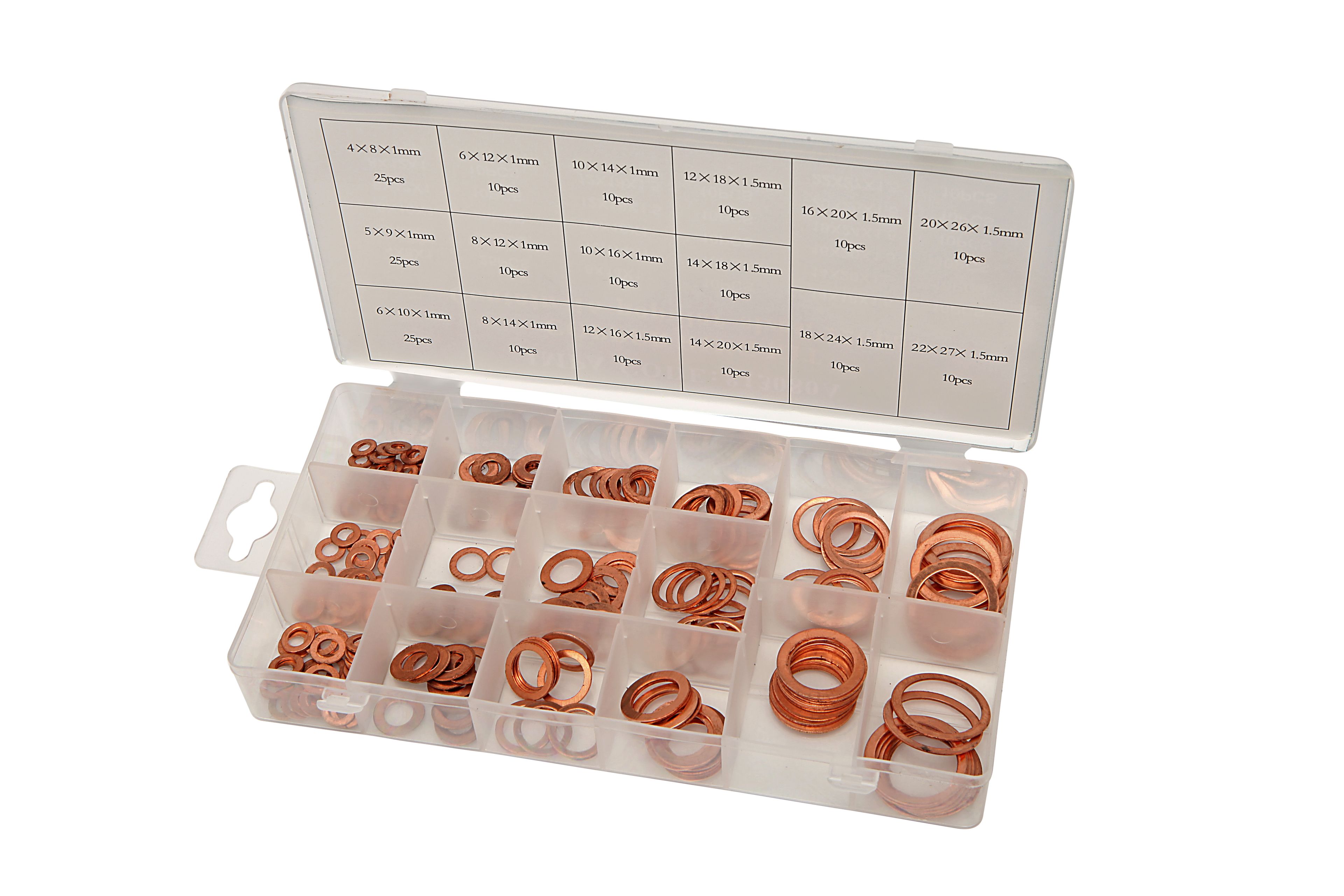 Assortiment d’anneaux en cuivre HBM 205 pièces