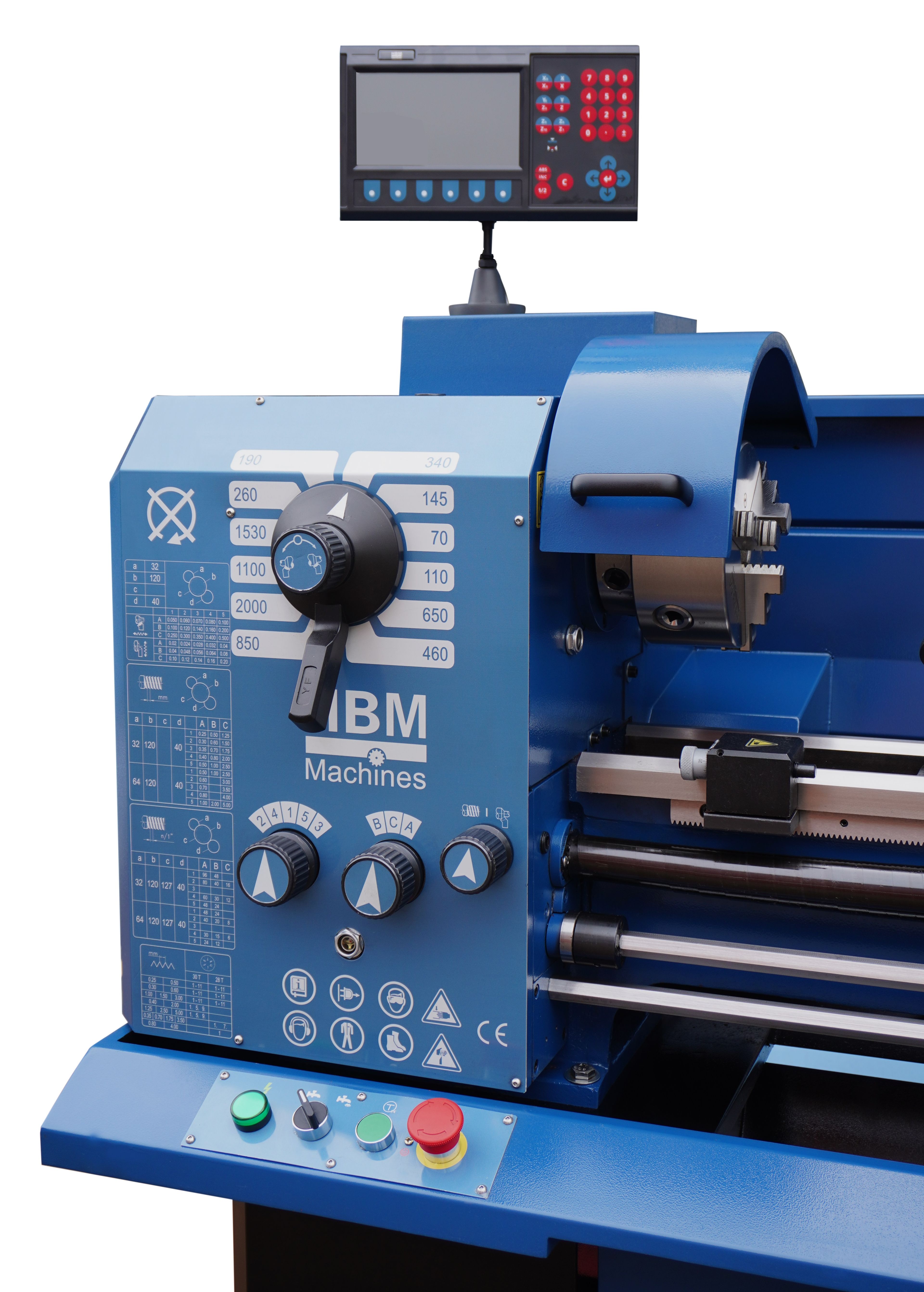 HBM metaaldraaibank 330 x 1000 DRO 400 Volt Image 3