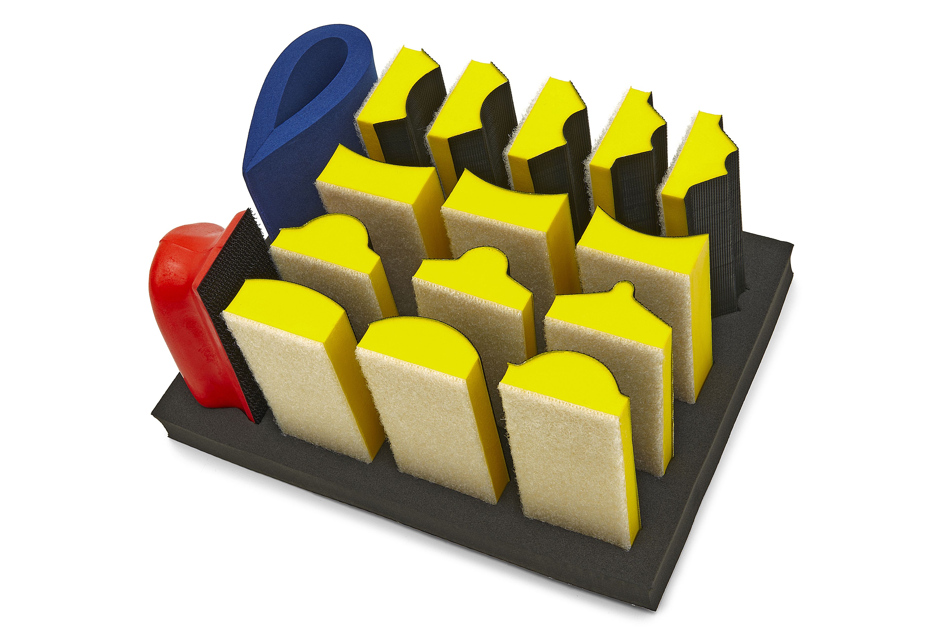 HBM Jeu de blocs de ponçage professionnel de 16 pièces