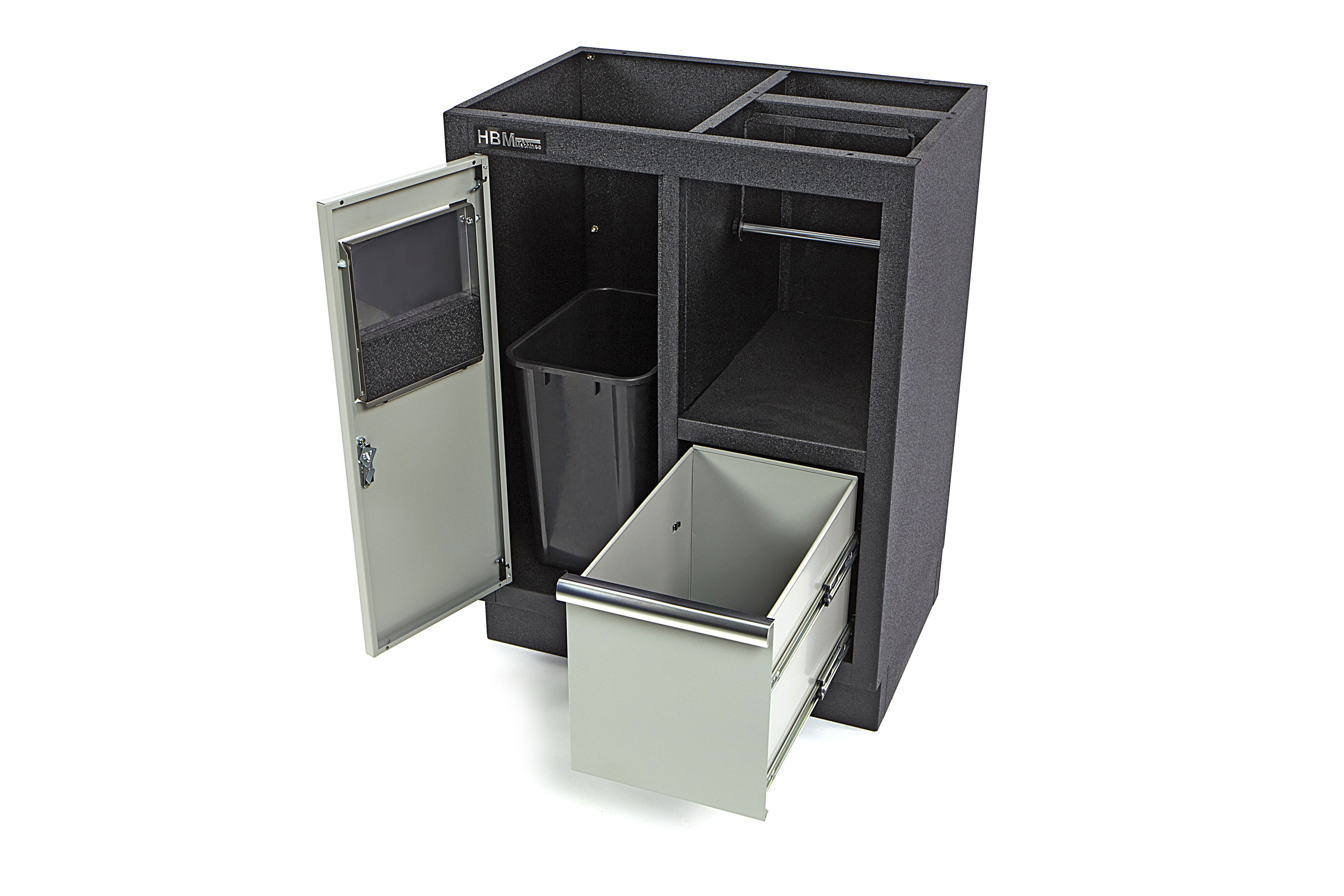 HBM Cubo de basura y soporte de papel para equipos de taller Image 4