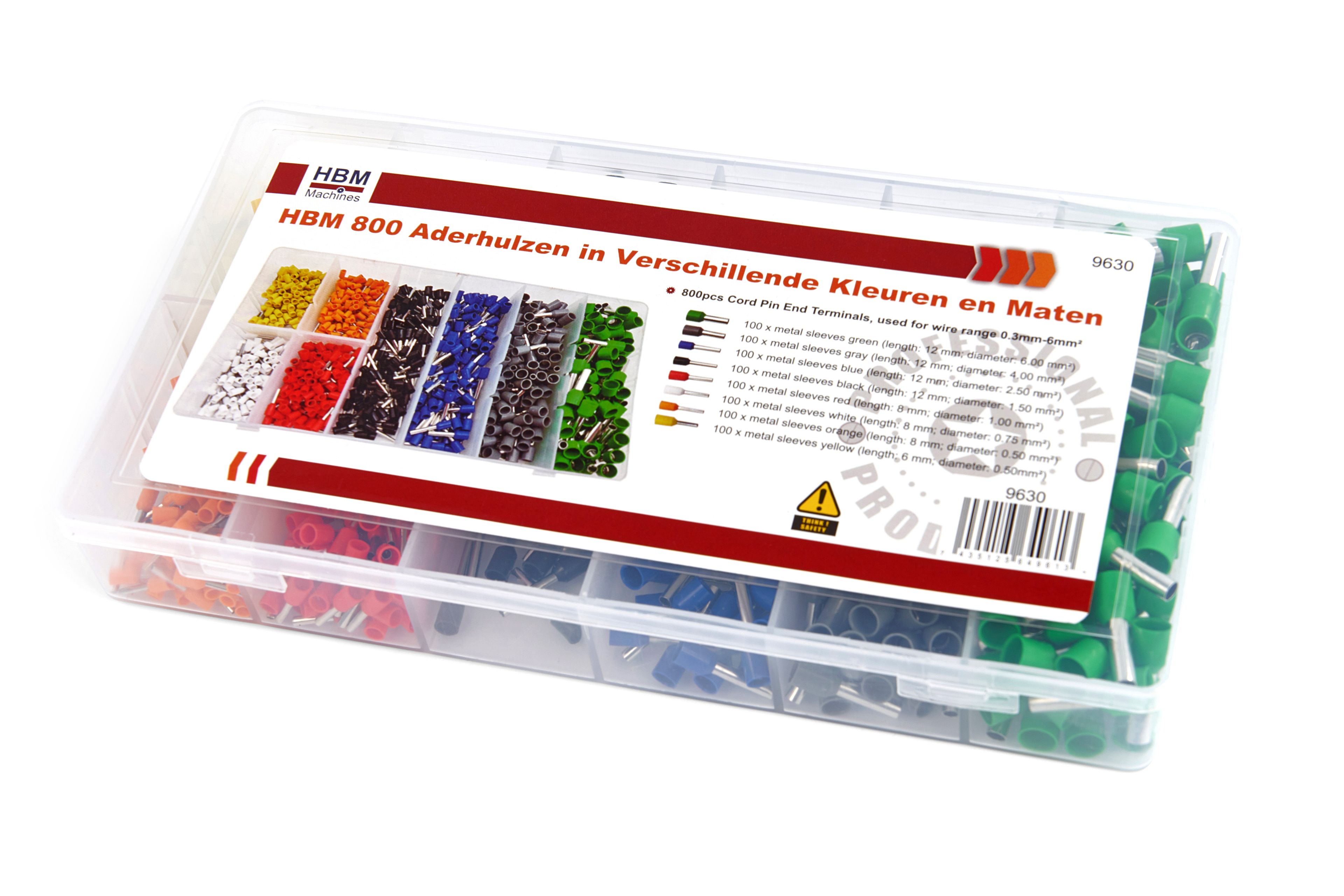 HBM 800 Aderhulzen in Verschillende Kleuren en Maten Image 3