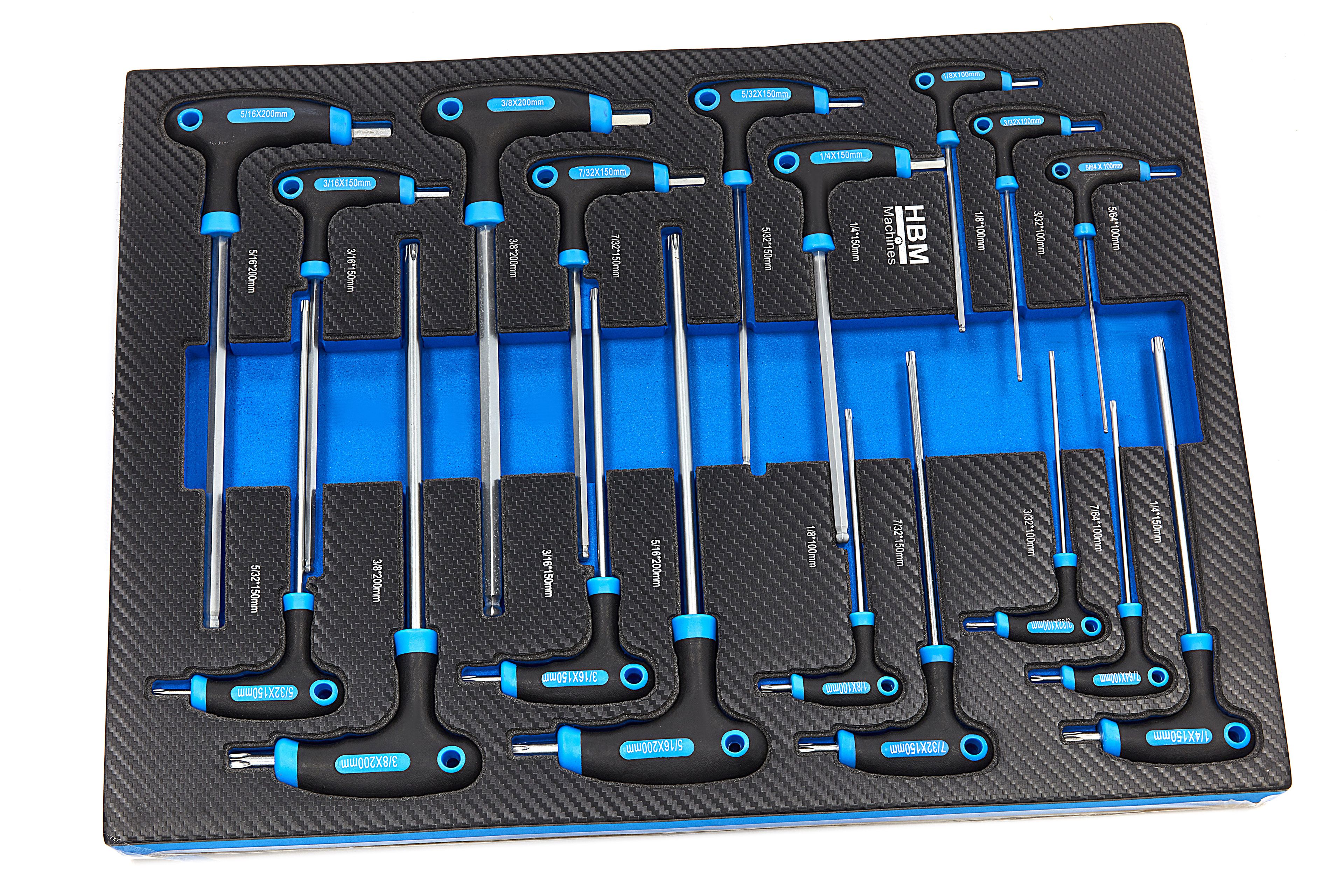 HBM gevulde gereedschapswagen 245-delig inch-maten, zwart Image 24