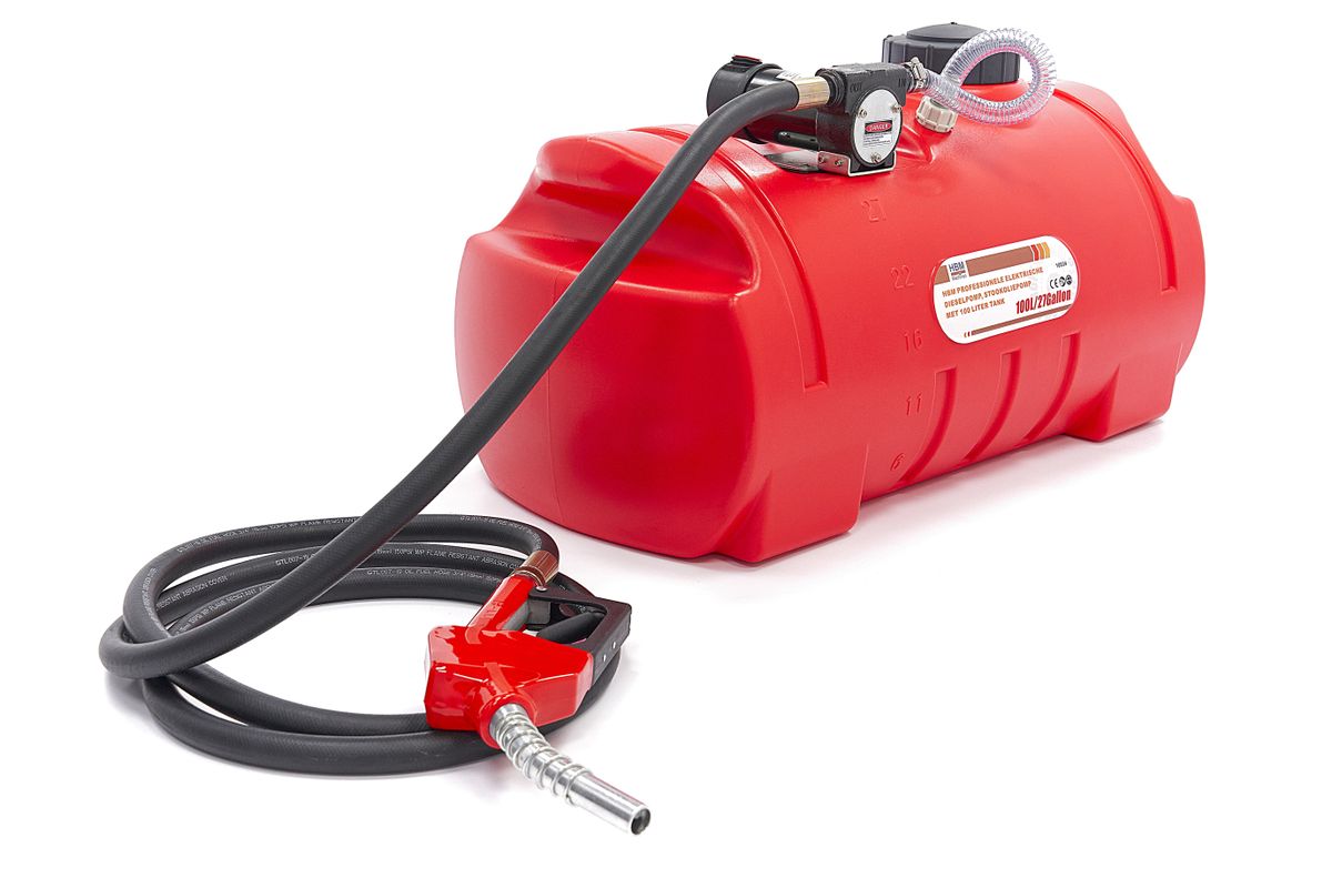 HBM Bomba diésel eléctrica profesional, bomba de fueloil con depósito de 100 litros