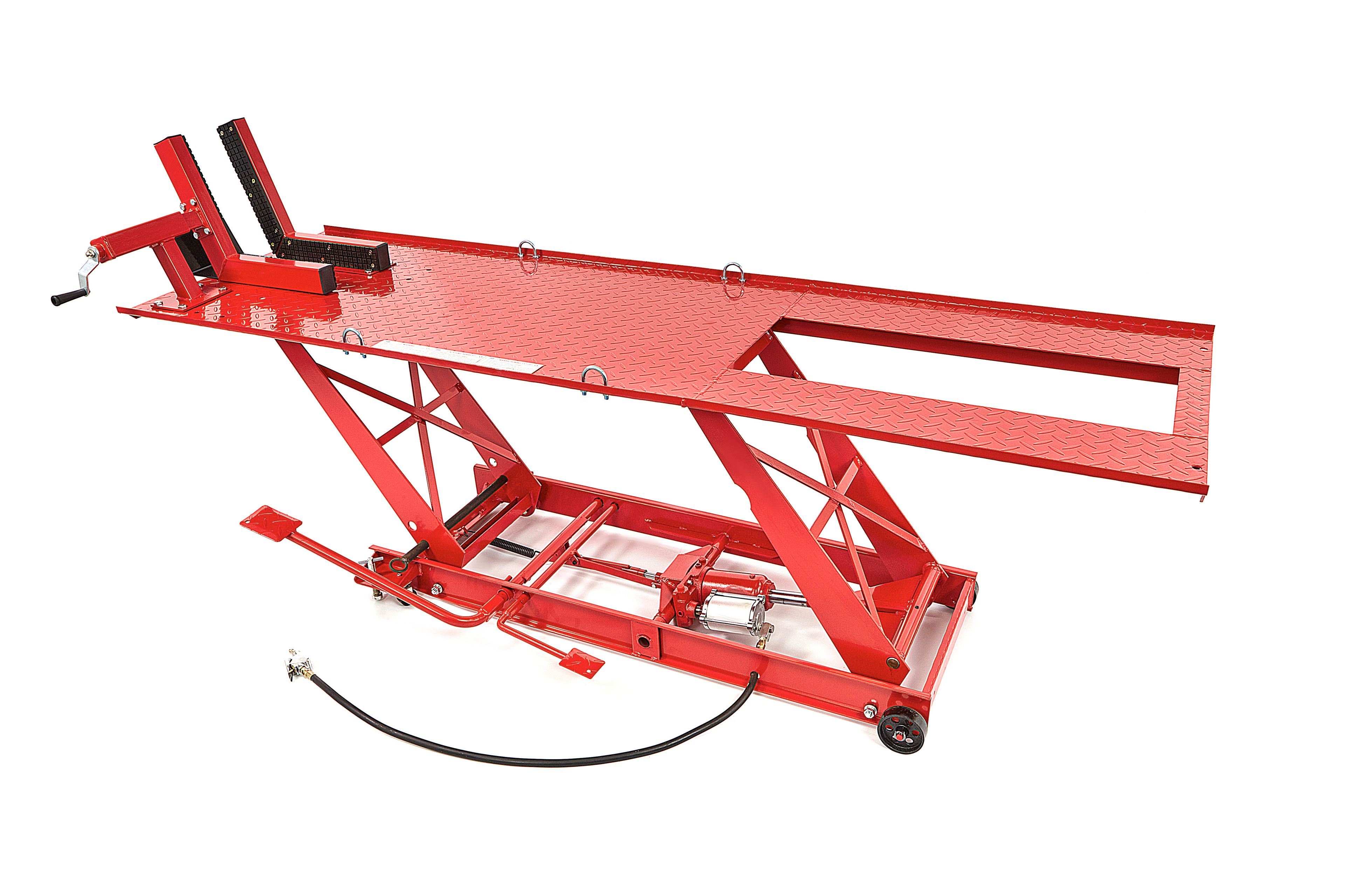 HBM 450 kg Motorheber hydraulisch und pneumatisch mit Luxus-Vorderradklammer Image 8