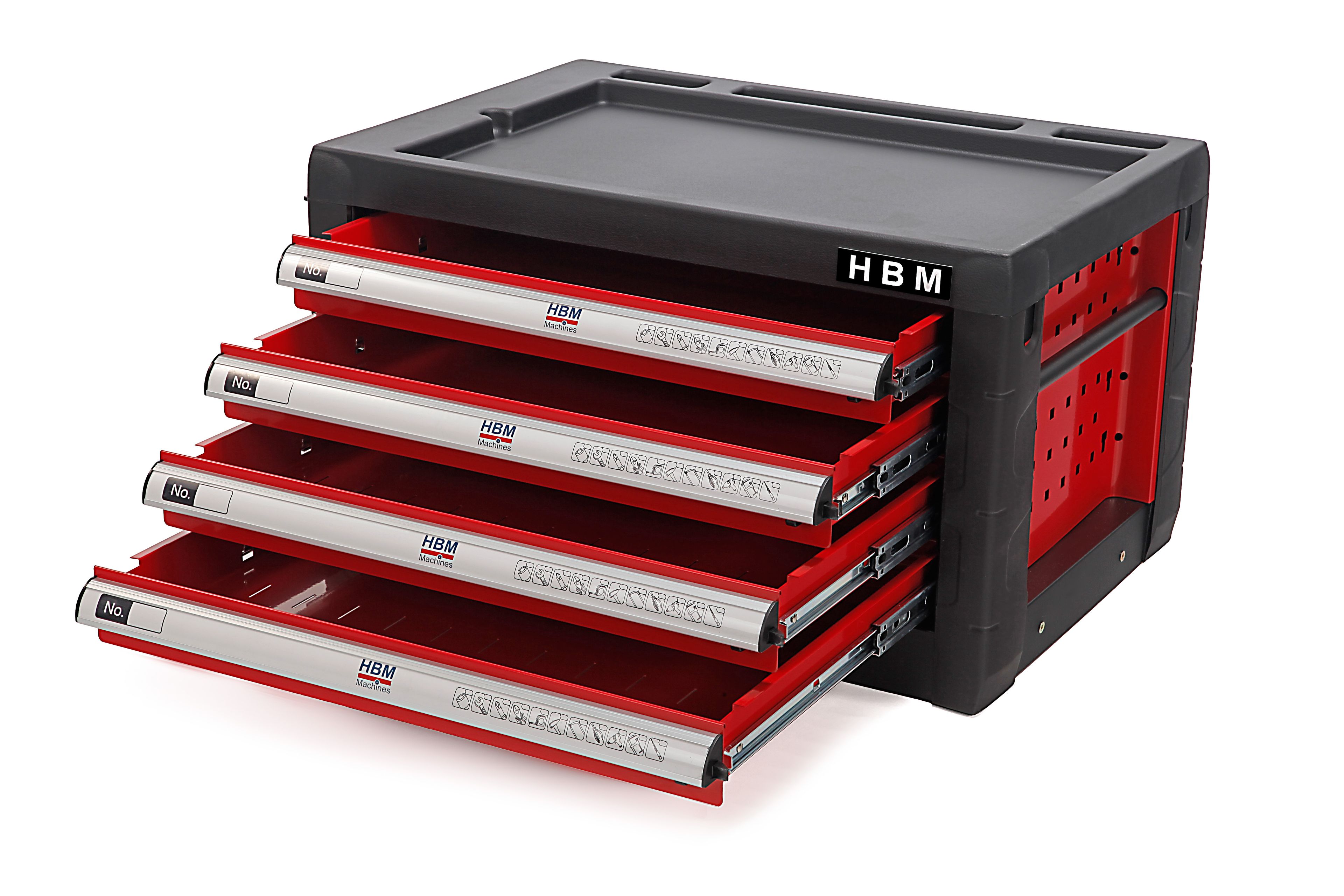 HBM 4 Laden Gereedschap Opzetkast - ROOD