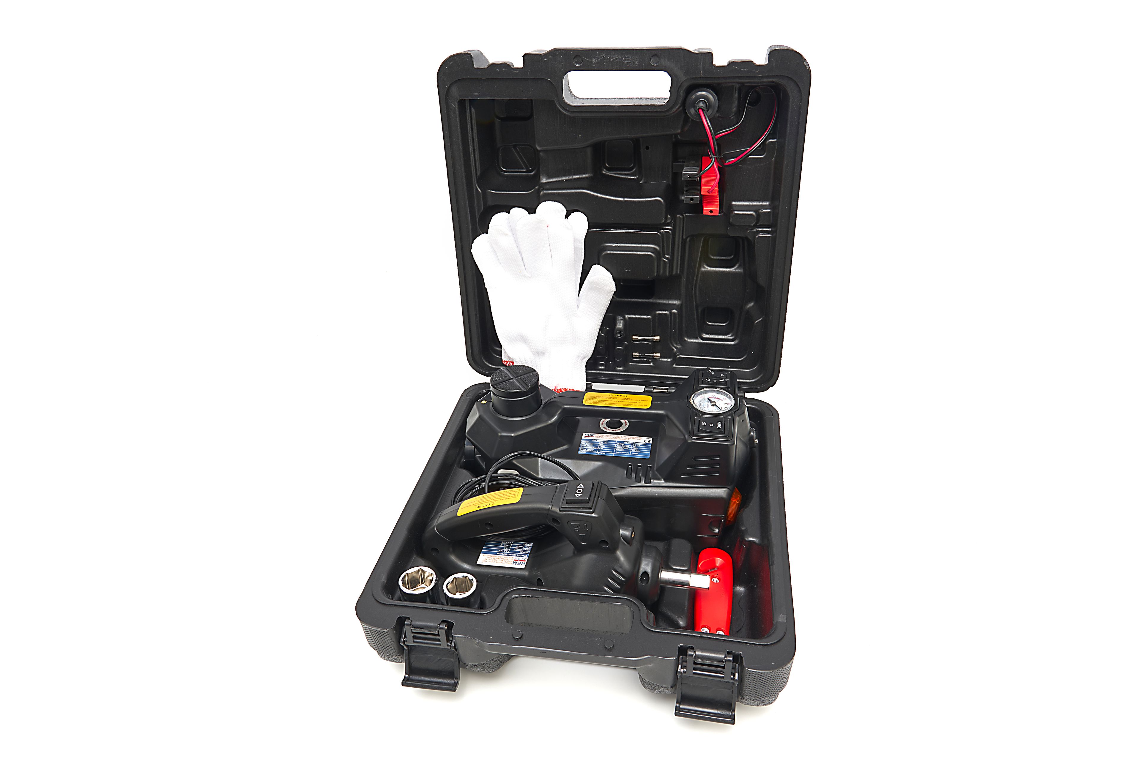 HBM Electric 12 Volt 1,5 Ton Car Jack With LED Lights Including Impact Wrench 12 Volt in Handbag Image 21