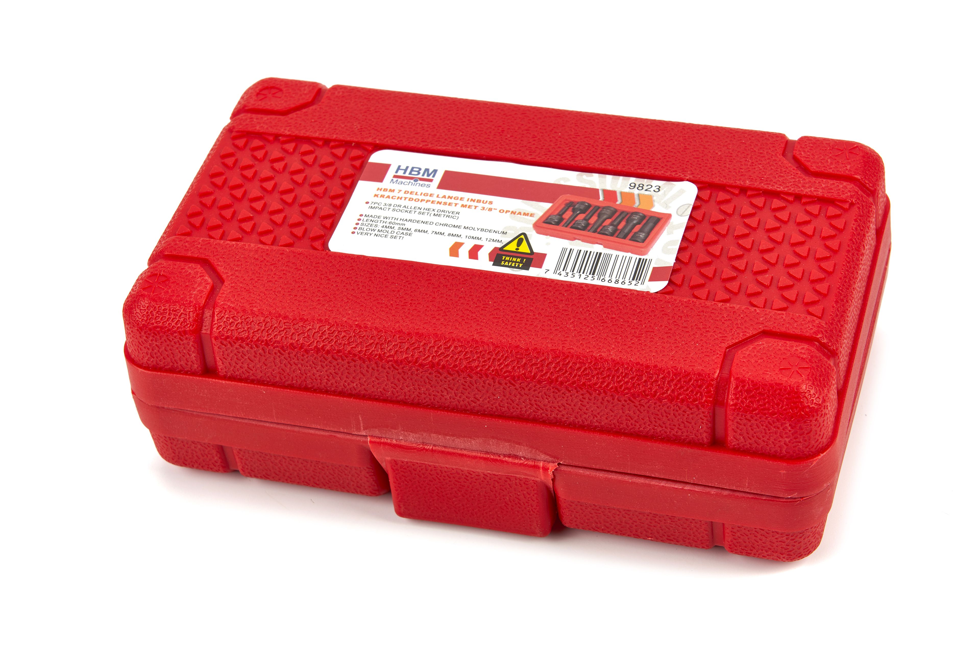 HBM Lange Inbus Krachtdoppenset met 3/8 inch Opname 7 Delig Image 5