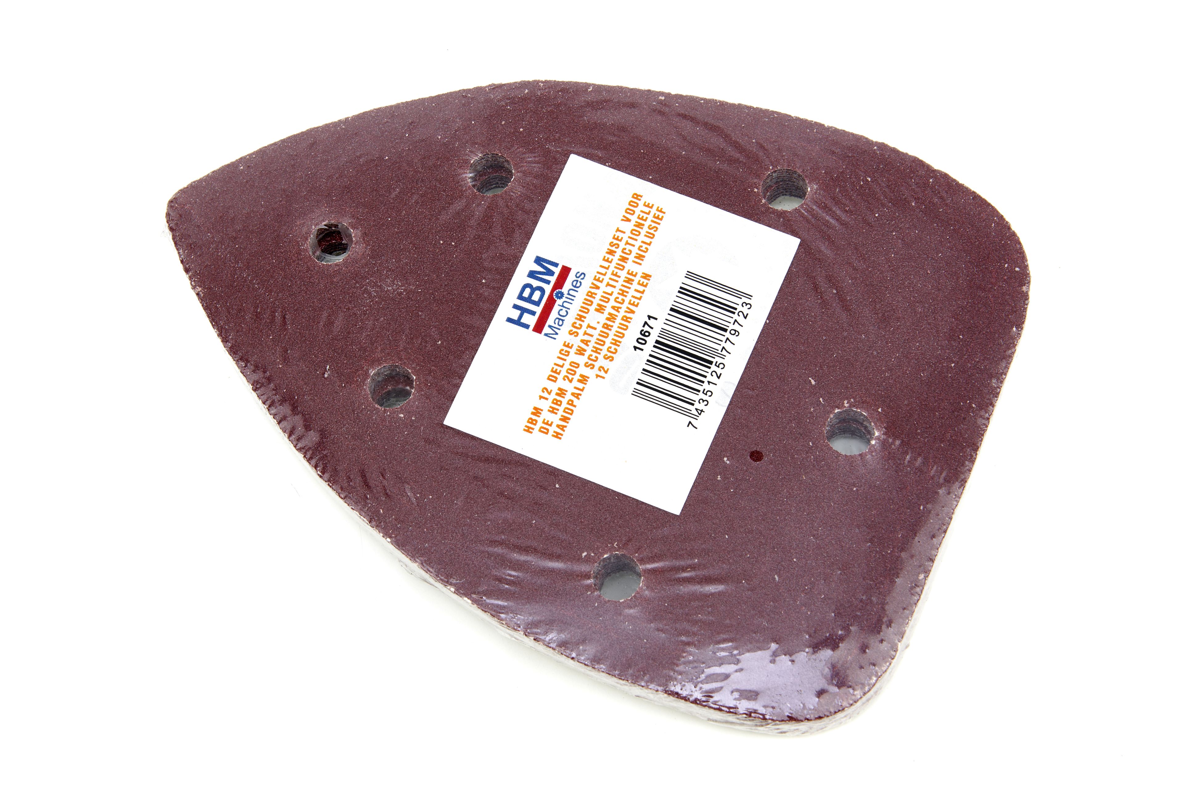 Jeu de feuilles abrasives HBM 12 pièces pour la ponceuse à palettes HBM 200 W Image 2