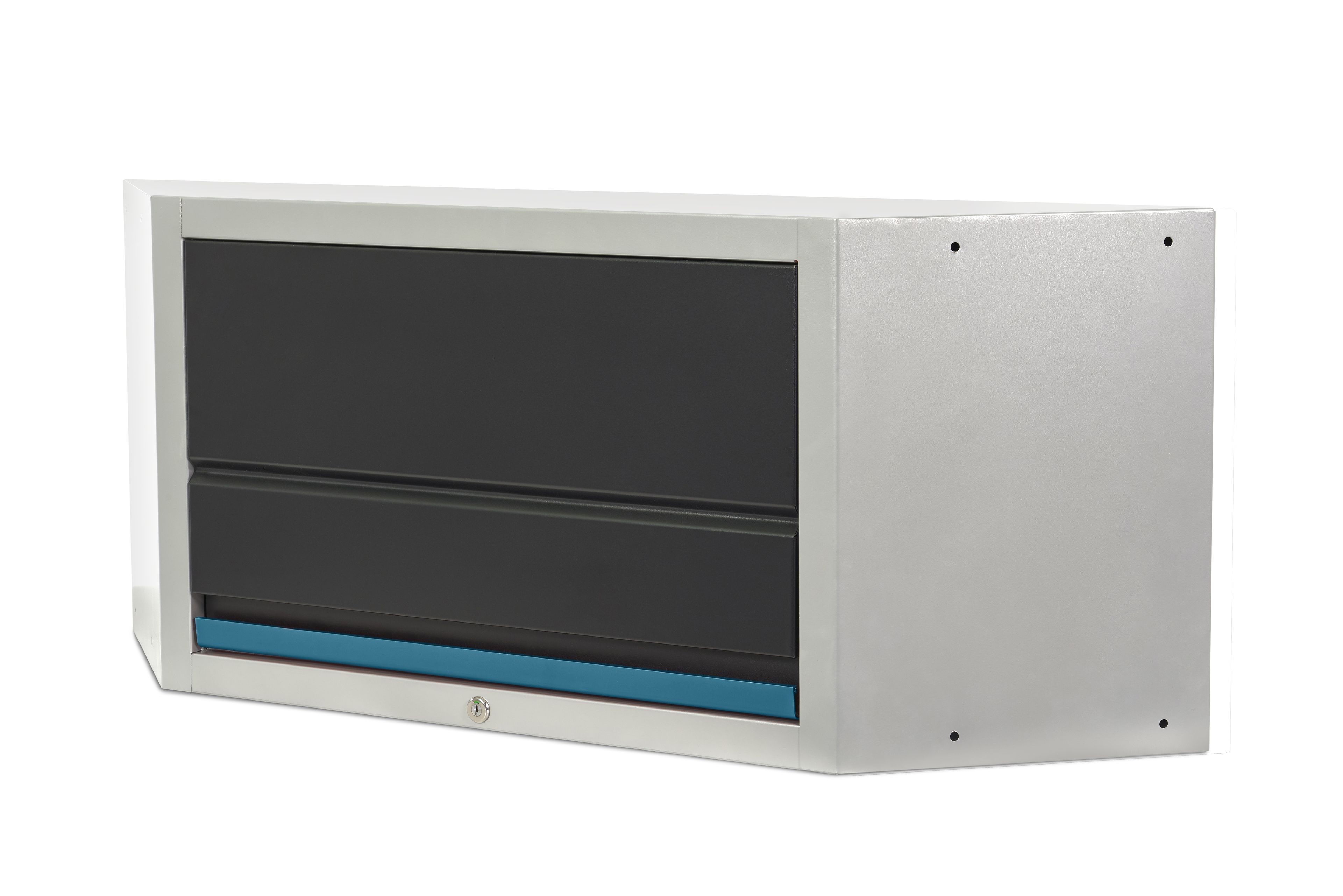 HBM Deluxe Bovenkast Hoek met Gasveren voor Werkplaatsinrichting zwart blauw