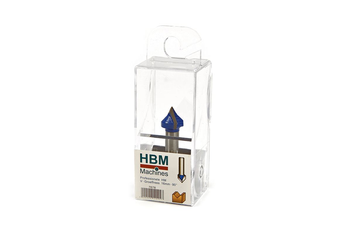 Fresadora HM V de ranura profesional HBM de 16 mm - ángulo de 90 grados