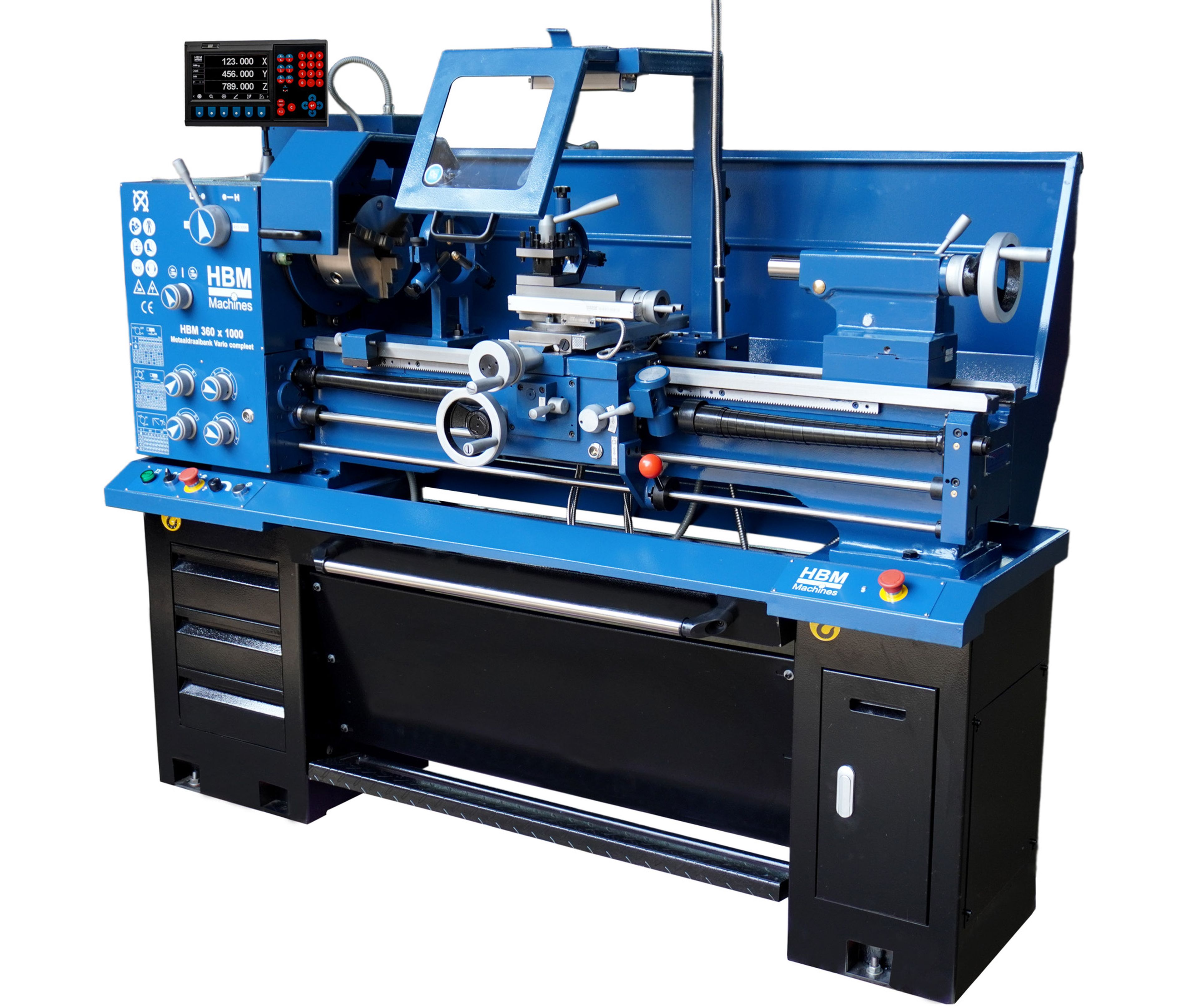 HBM torno para metal 360 x 1000 DRO vario