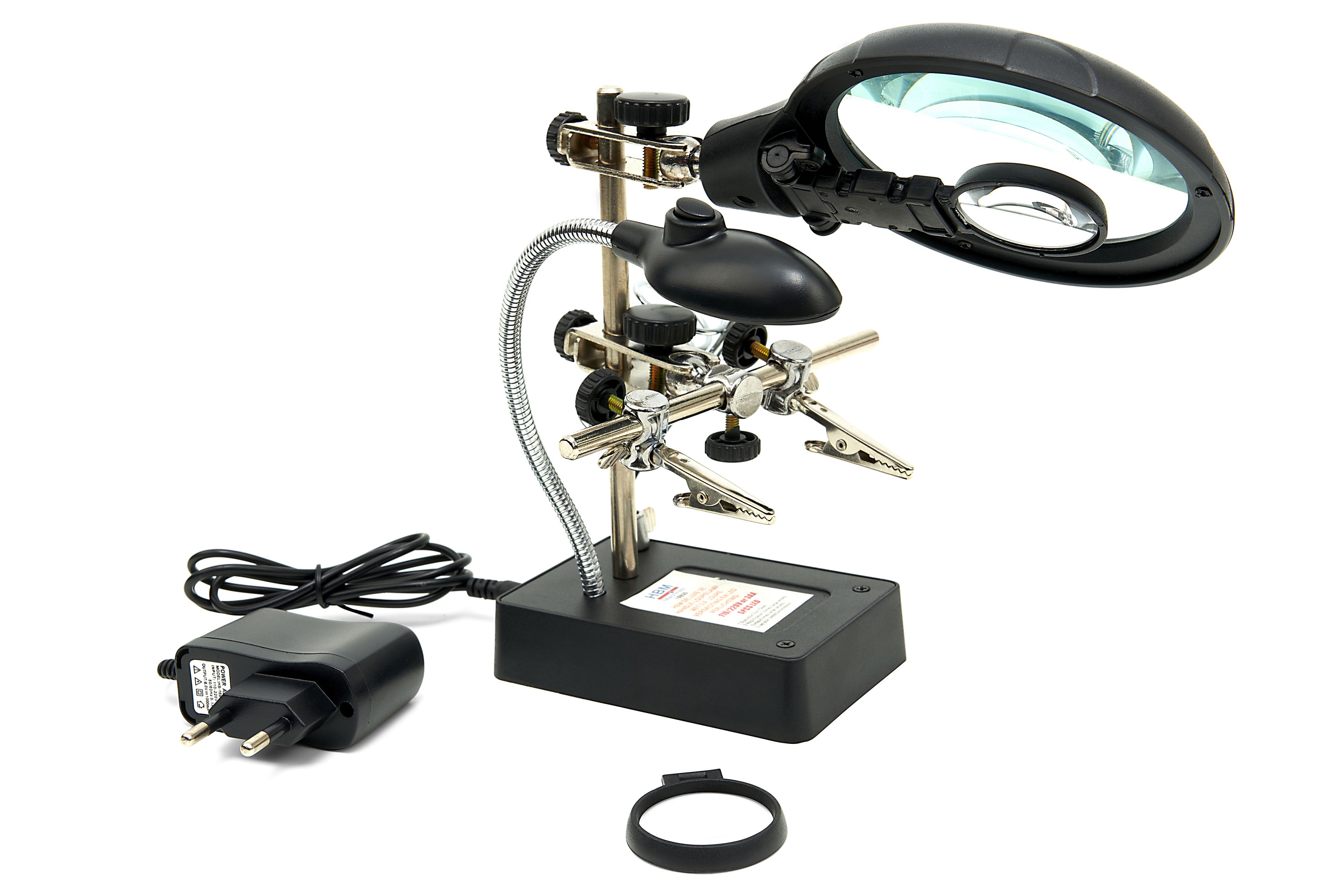 HBM Deluxe Lampe loupe 3ème main avec grossissement de loupe 3 x et éclairage LED Image 2