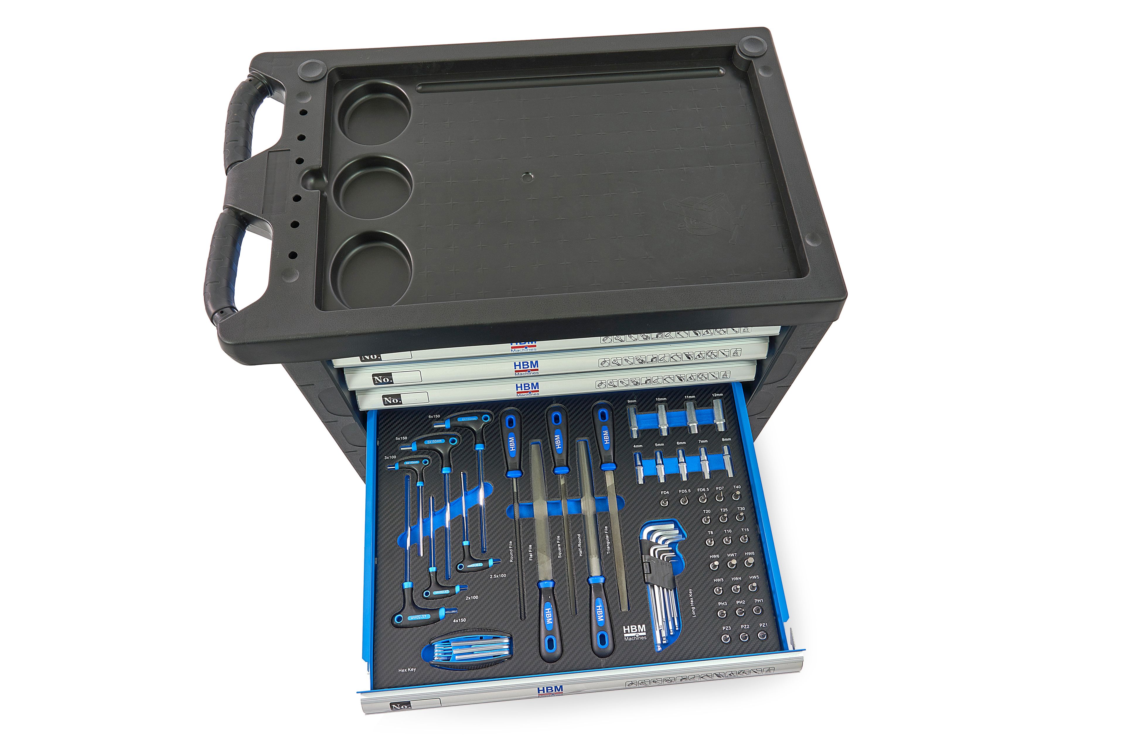 HBM servante à outils garnie 196 pièces, bleu Image 10