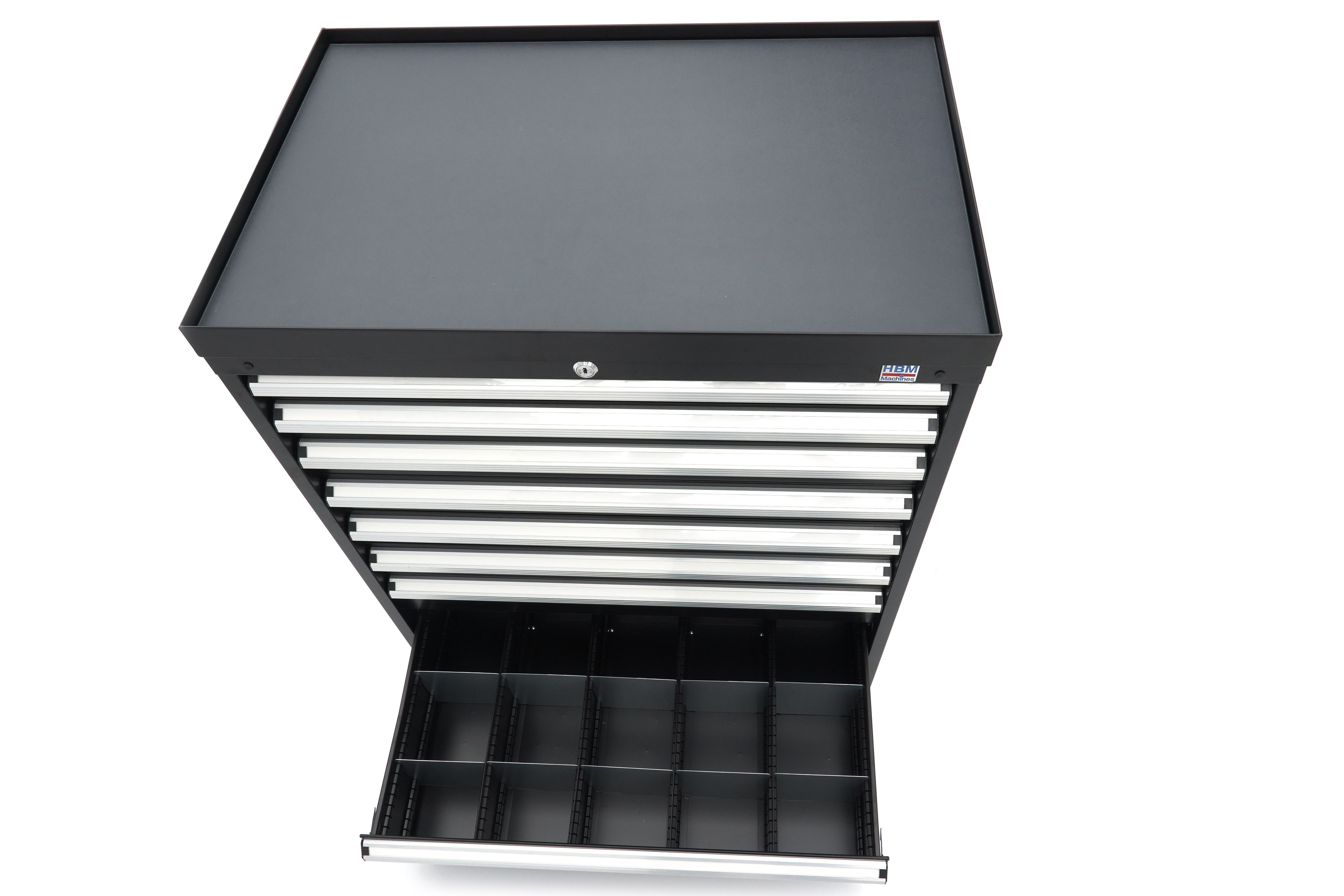 HBM Profi-Werkzeugschrank mit 8 Schubladen / Schubladenschrank, 88 × 58 × 100 cm, schwarz Image 11
