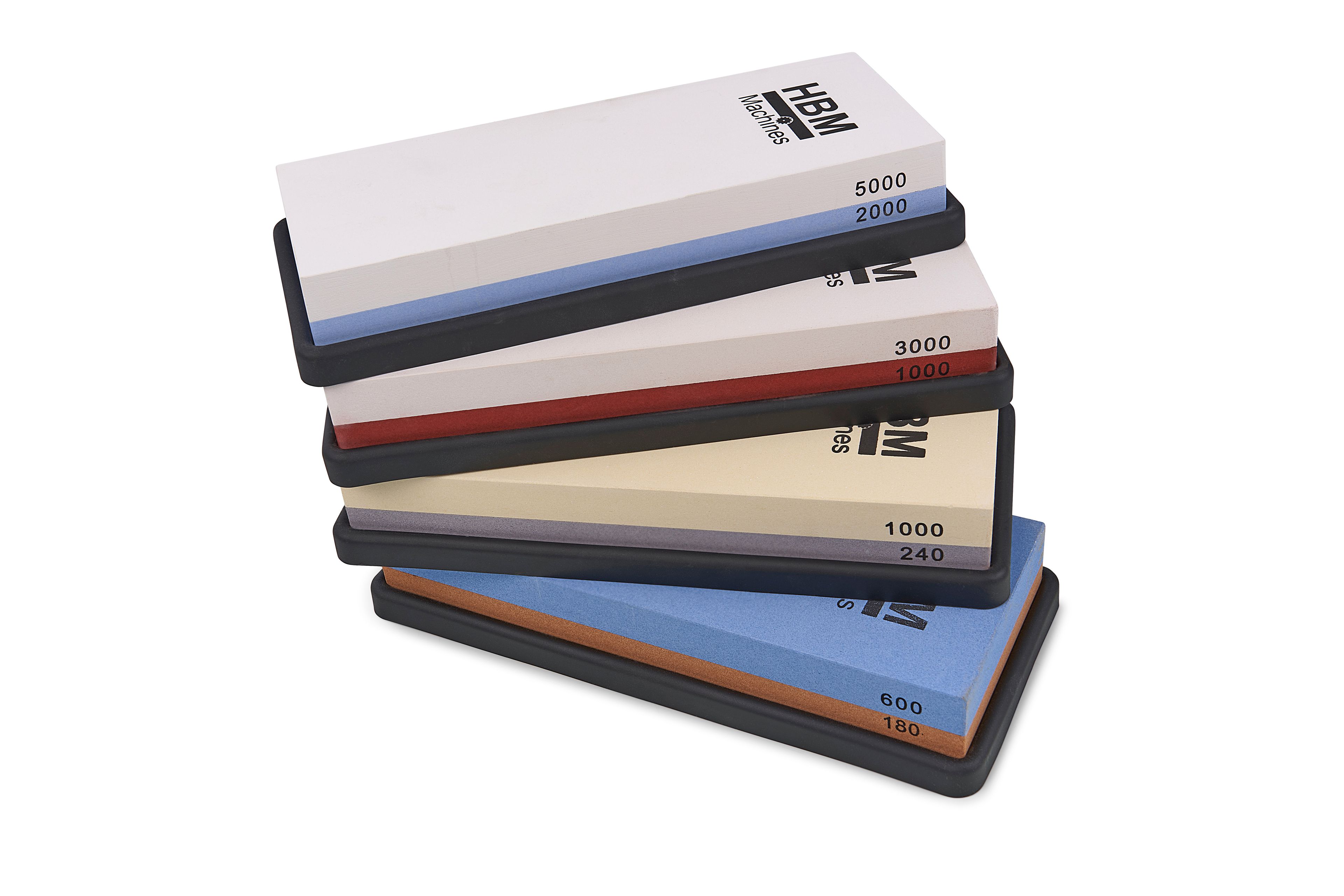 HBM pierre à aiguiser professionnelle double face K2000/5000 avec support antidérapant en caoutchouc Image 5