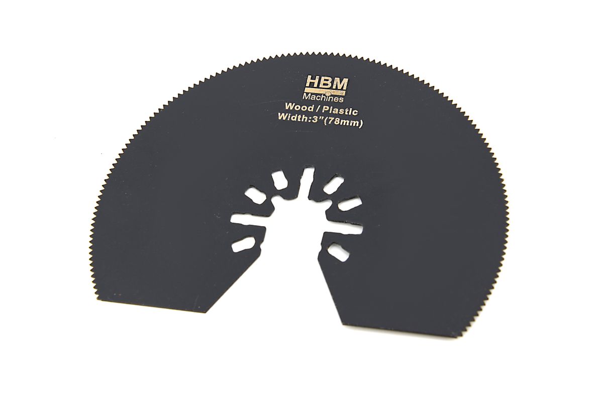HBM de 78 mm. Hoja de sierra semi-circular para madera y plástico para herramienta multifuncional