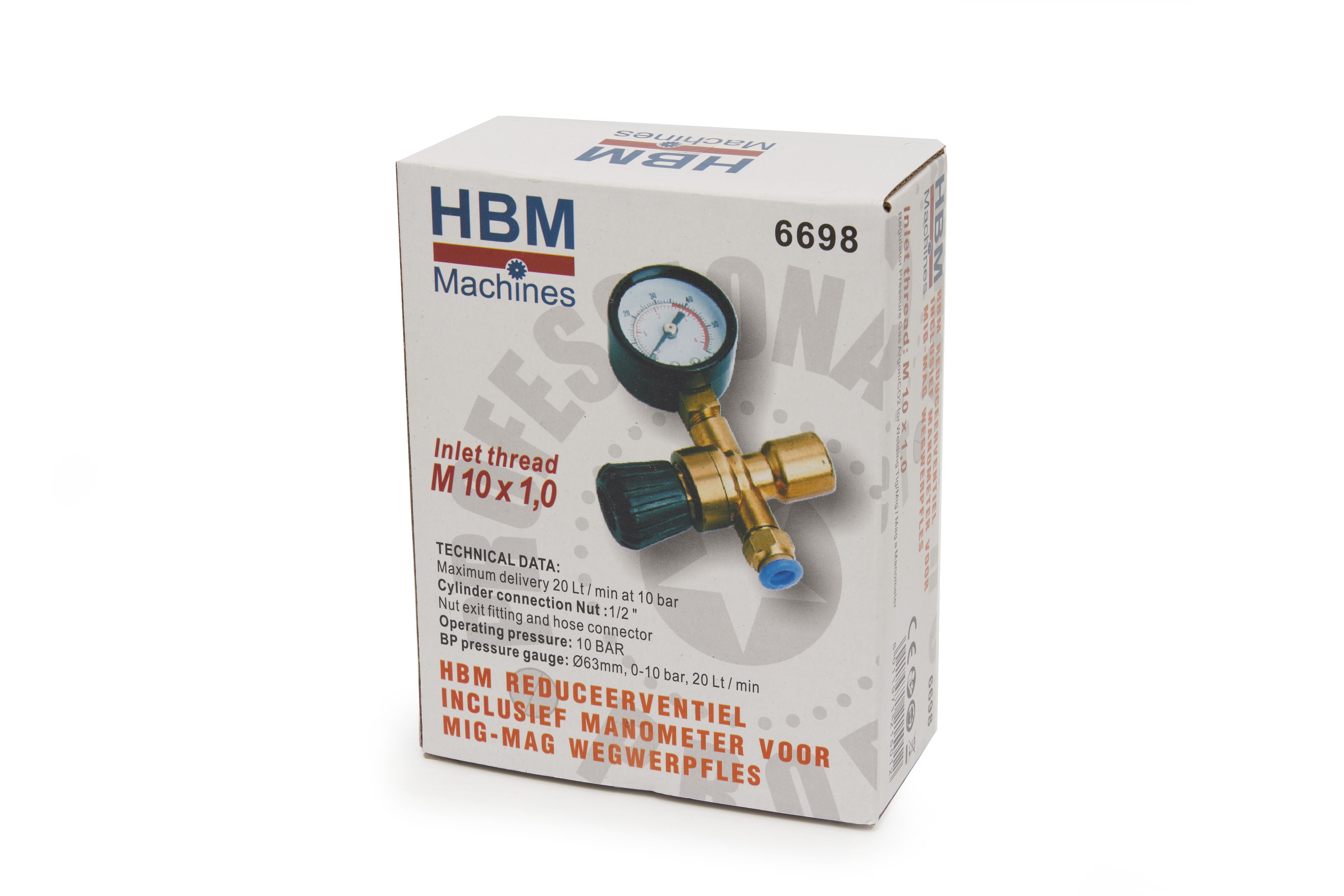 HBM Druckminderer mit Manometer für MIG-MAG Einwegflasche Image 5