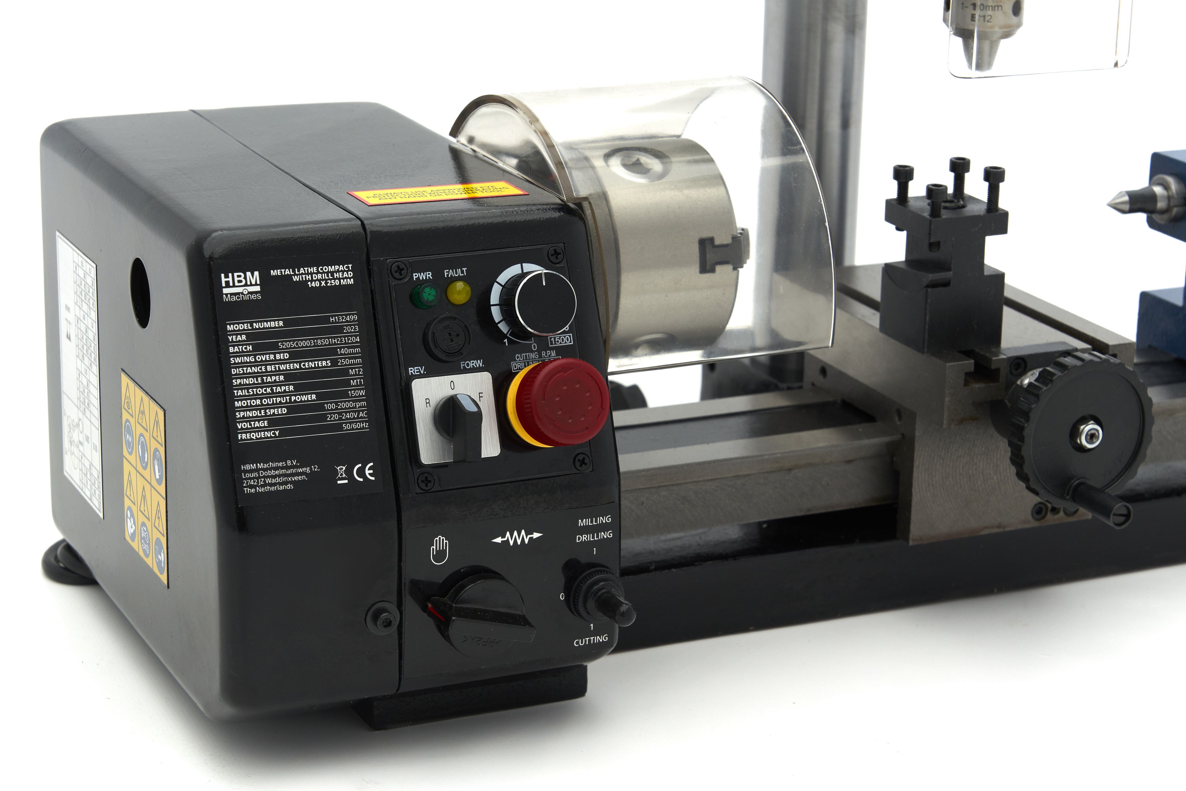 HBM mini tornio per metallo 140 x 250 compact BF Image 8