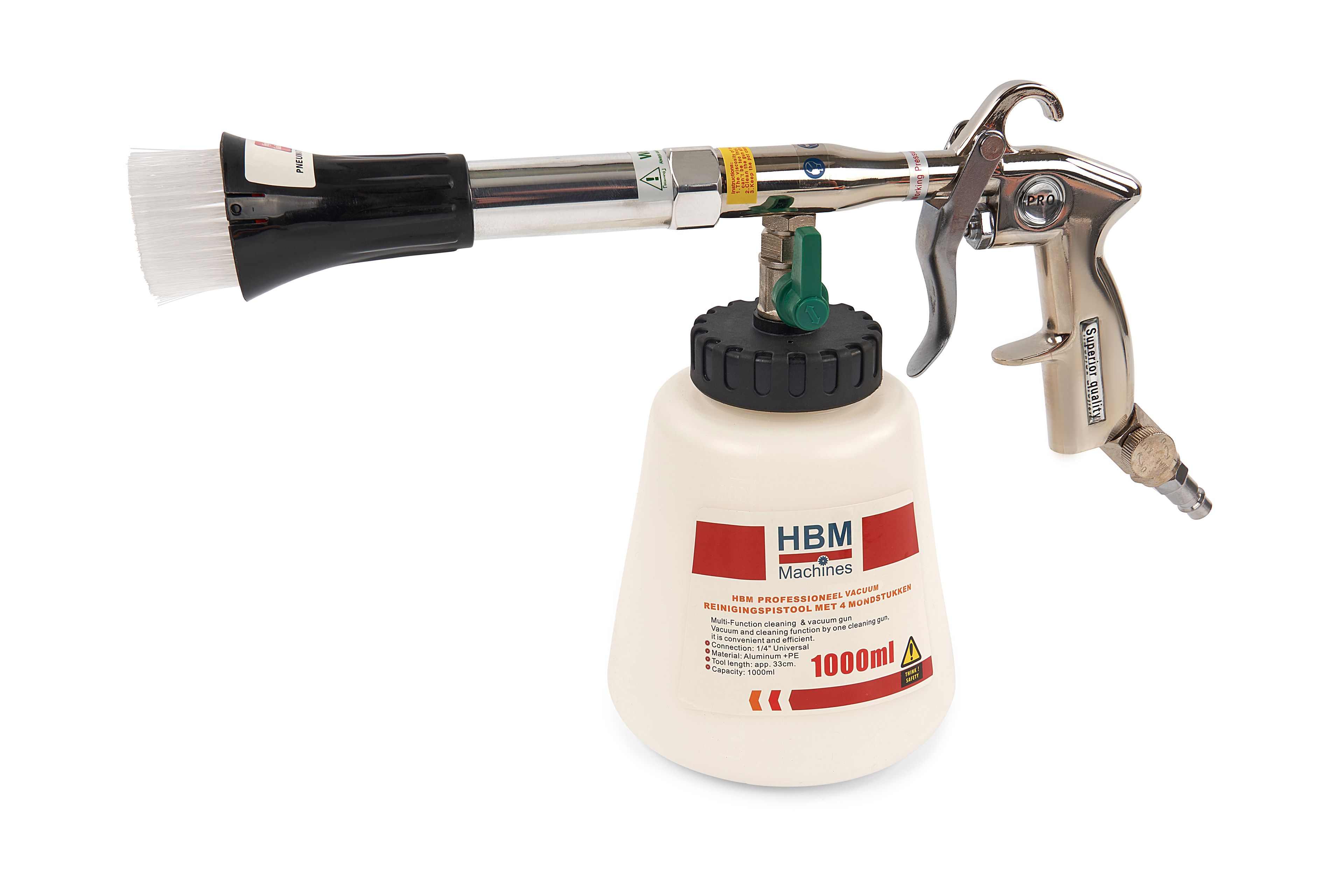 Pistola de limpieza a vacío profesional HBM con 5 boquillas Image 5