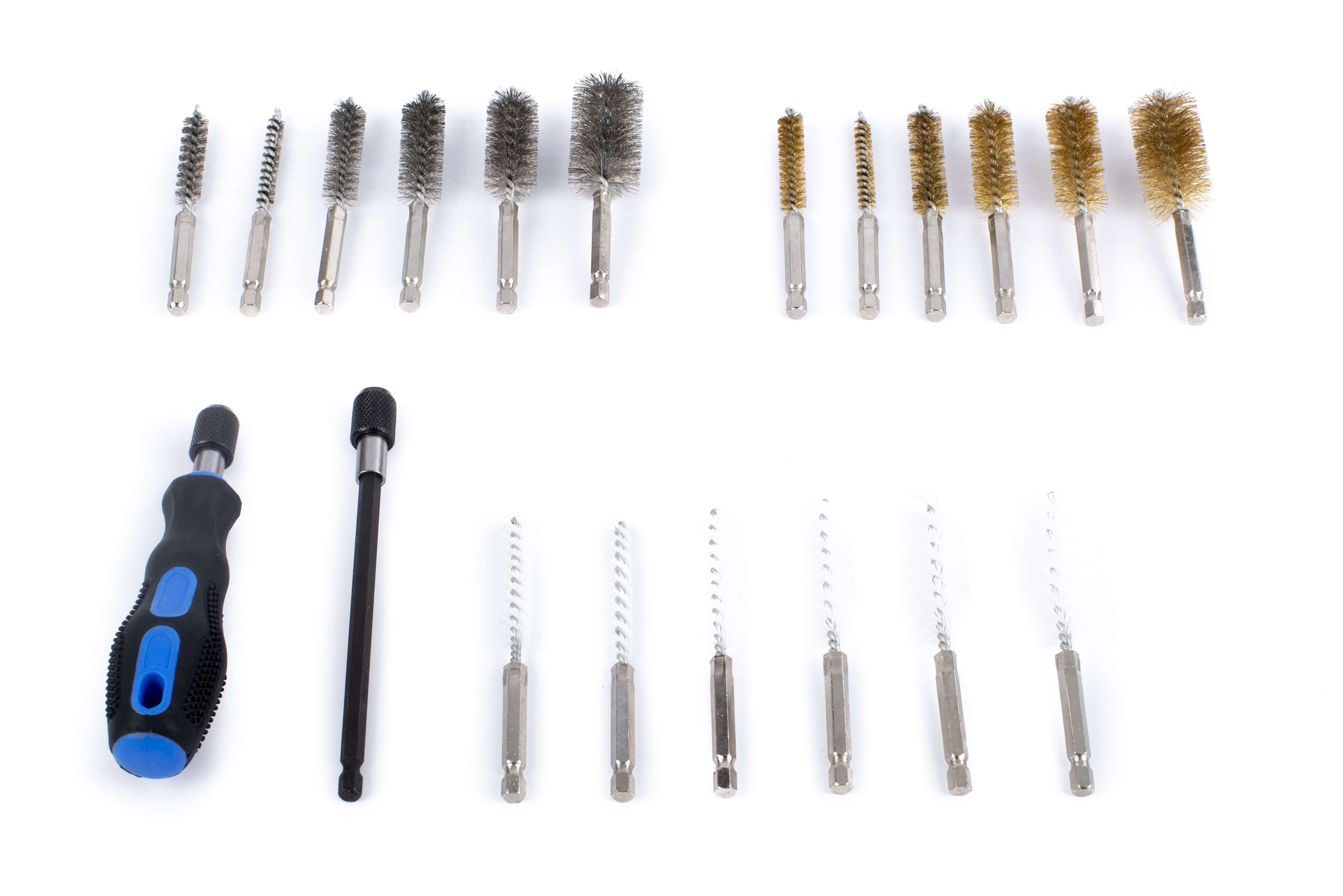 HBM Jeu de brosses 20 pièces avec cliquet et rallonge