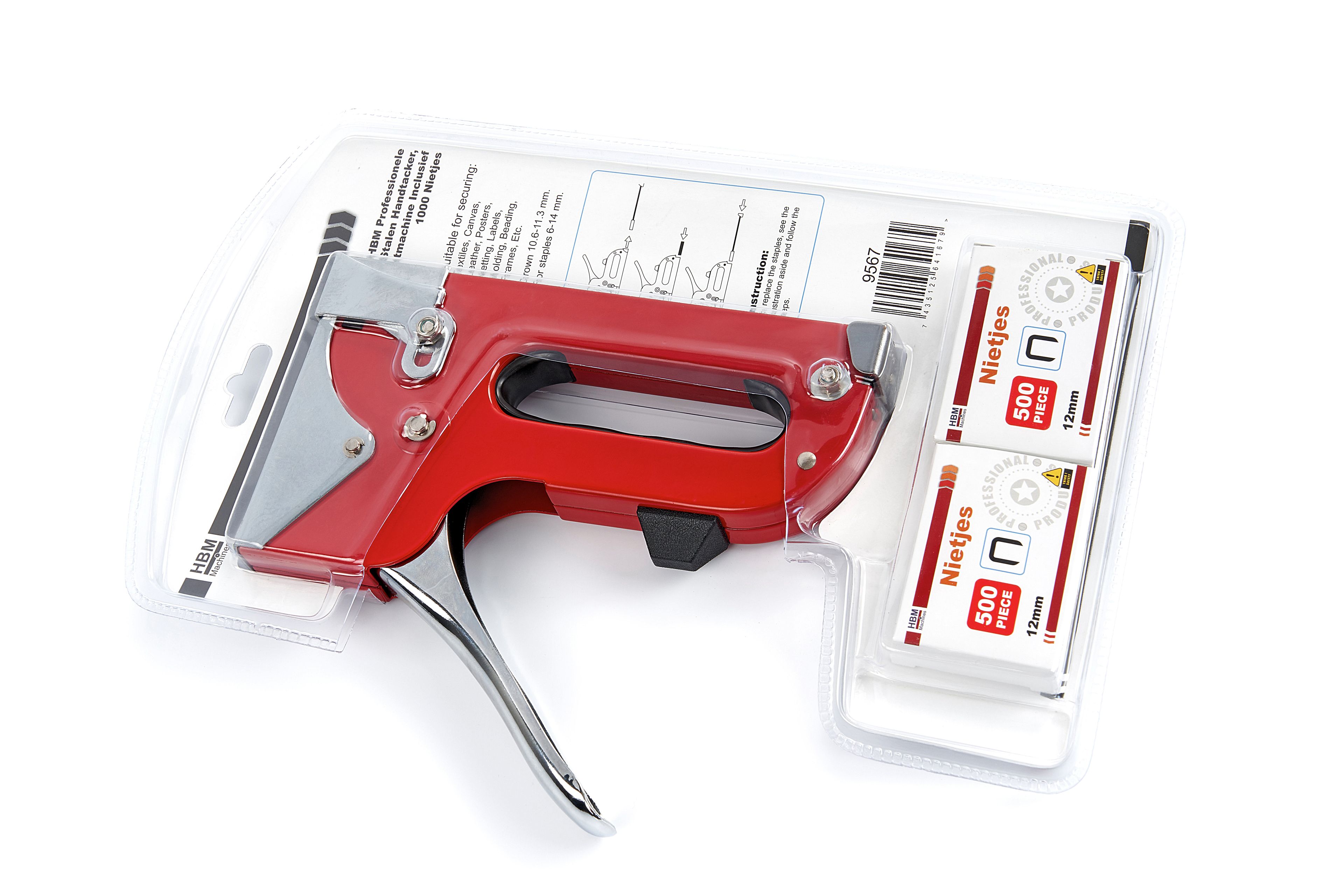 HBM Spillatore Manuale Professionale in Acciaio, Graffettatrice Inclusa 1000 Graffette Image 6