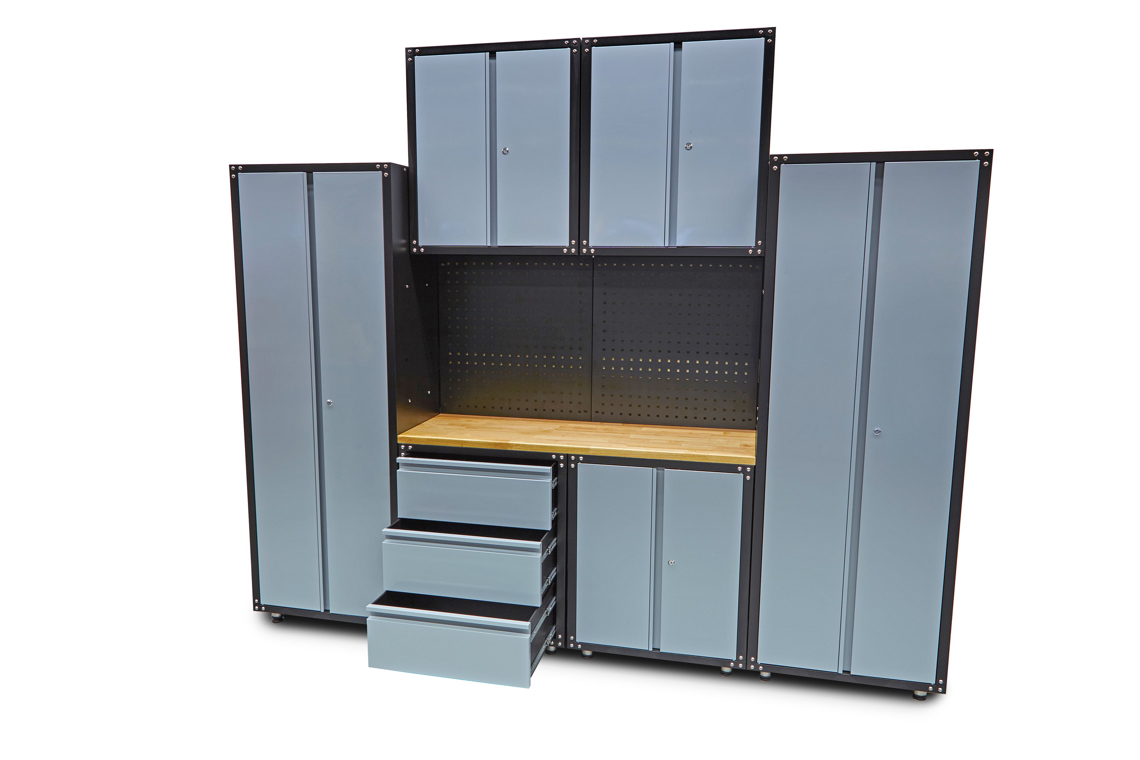 HBM premium werkplaatssysteem, 9-delig, grijs Image 6