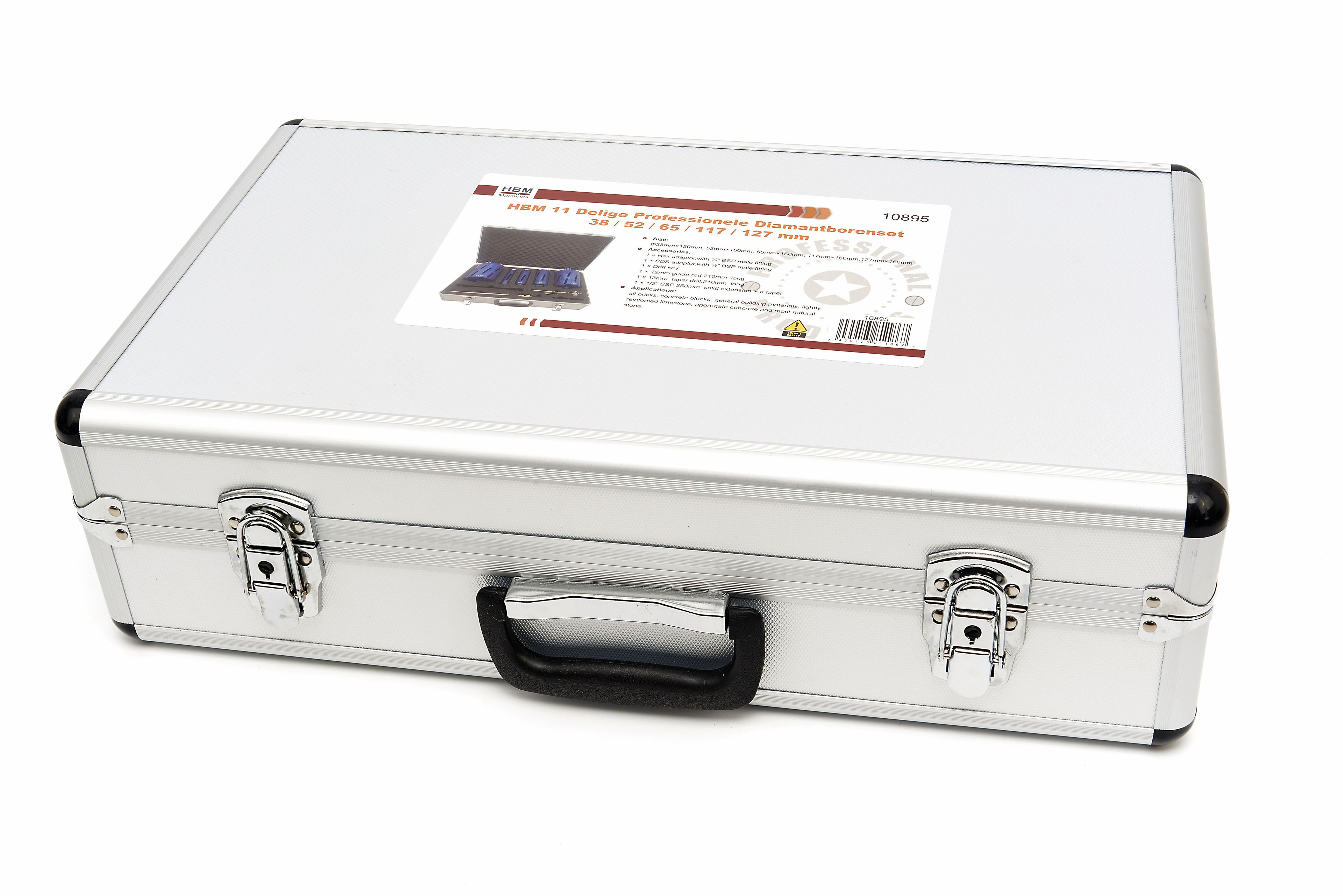 Set di perforazione a diamante professionale HBM da 11 pezzi 38 / 52 / 65 / 117 / 127 mm Image 7