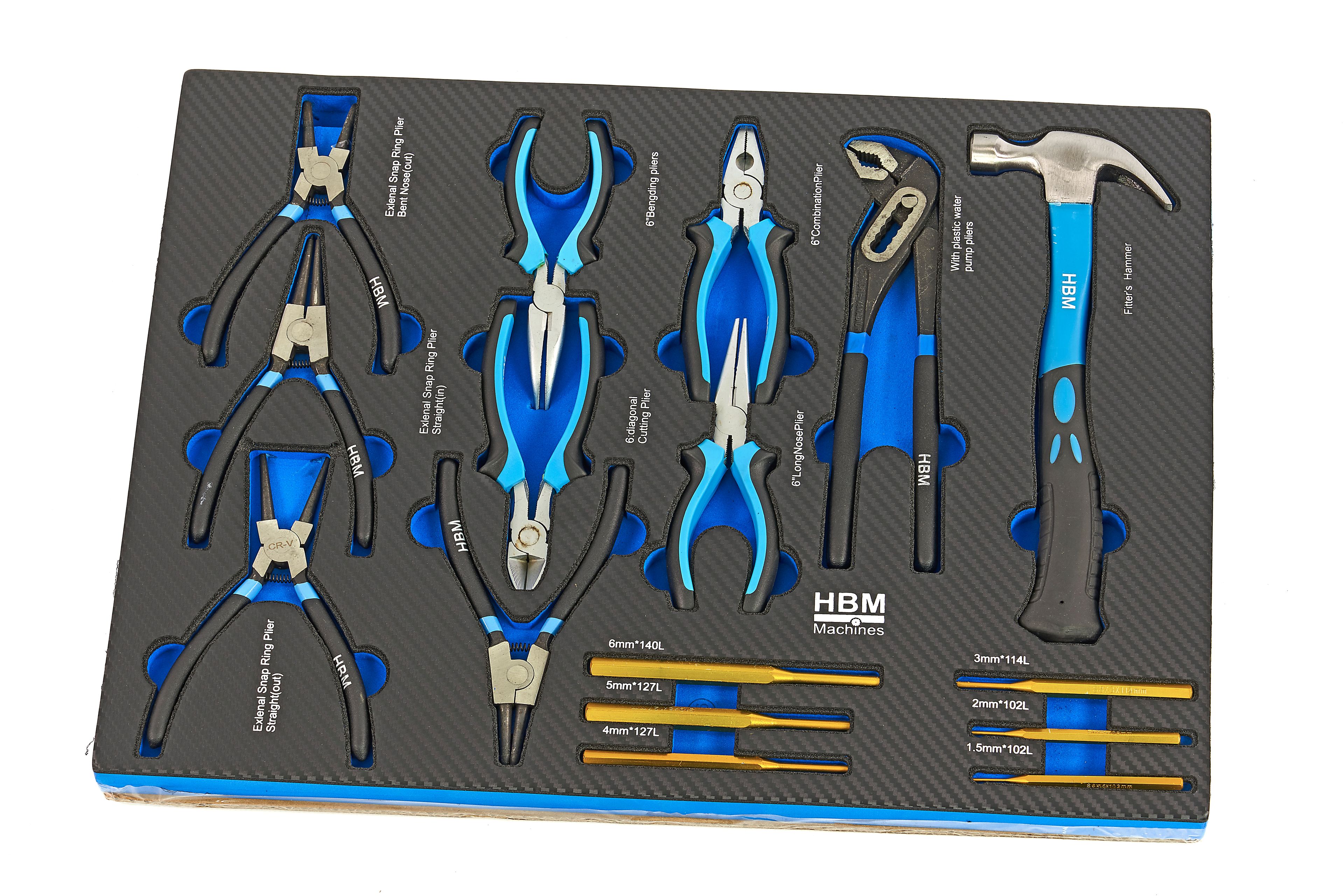 HBM inlays met gereedschapset 245-delig, voor gereedschapswagen, blauw Image 9