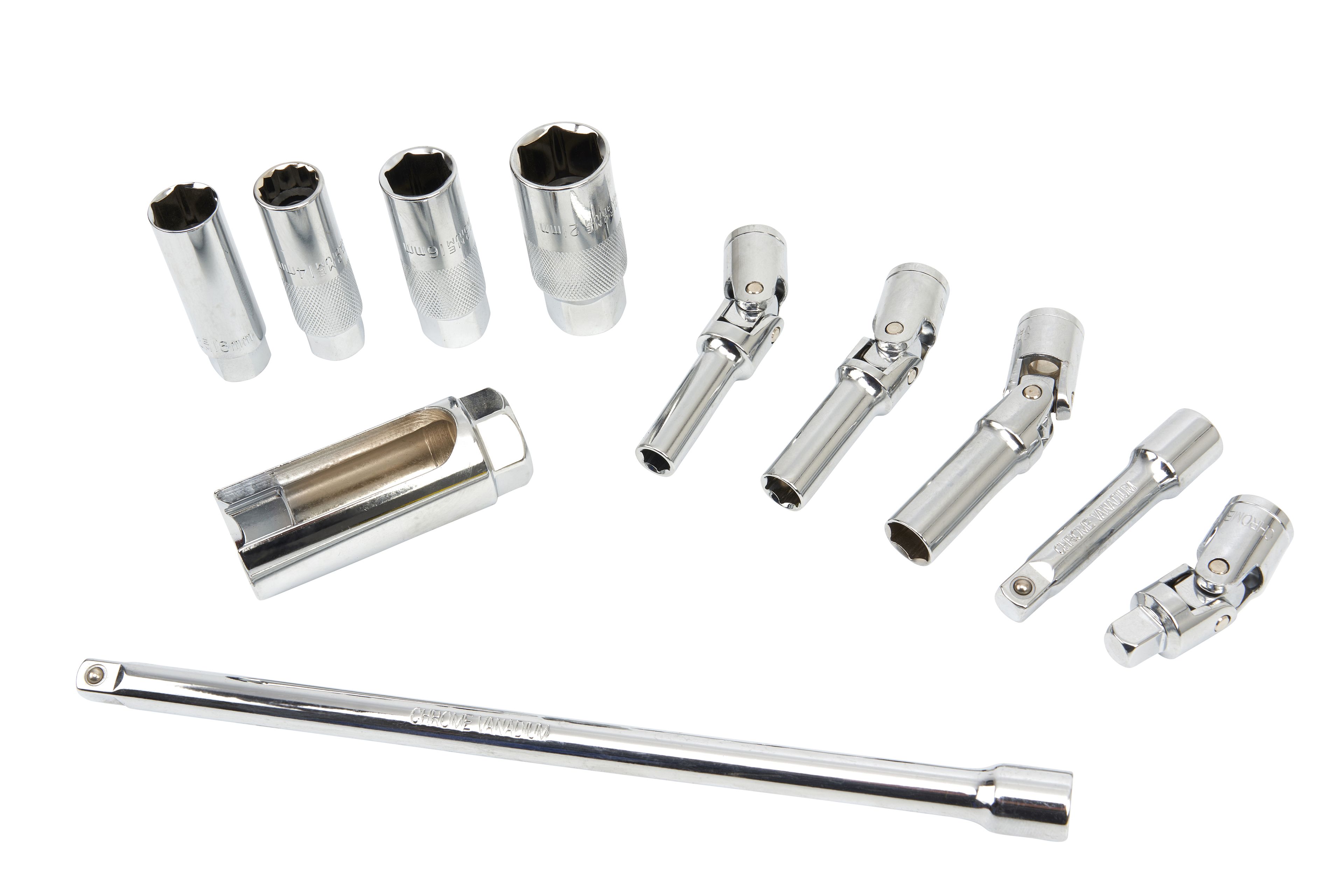 HBM Jeu de douilles de bougies 11 pièces avec découpe 3/8 inch Image 3