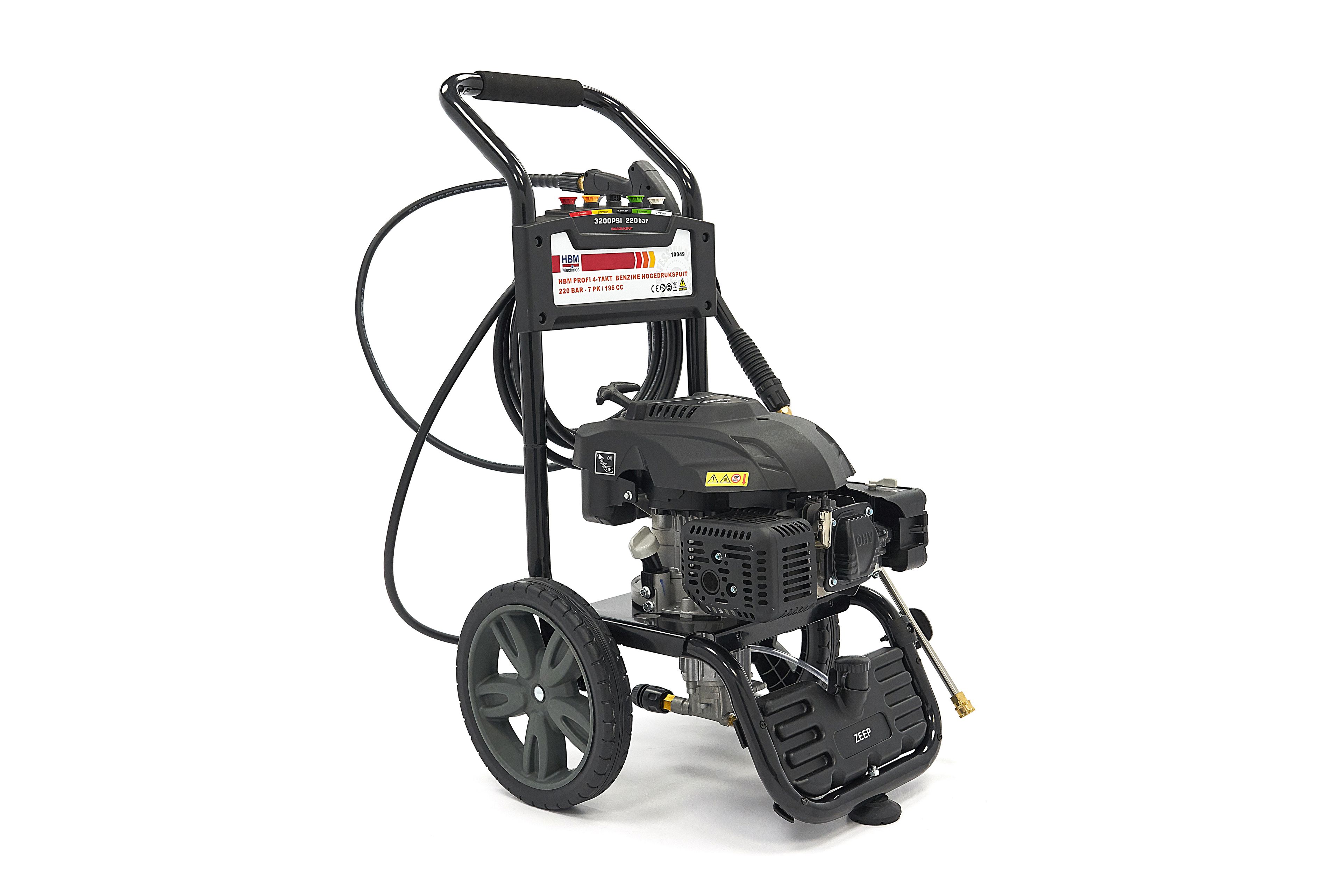 HBM Profi limpiaparabrisas de gasolina de 4 tiempos 210 BAR - 7 PK / 196 cc Image 4