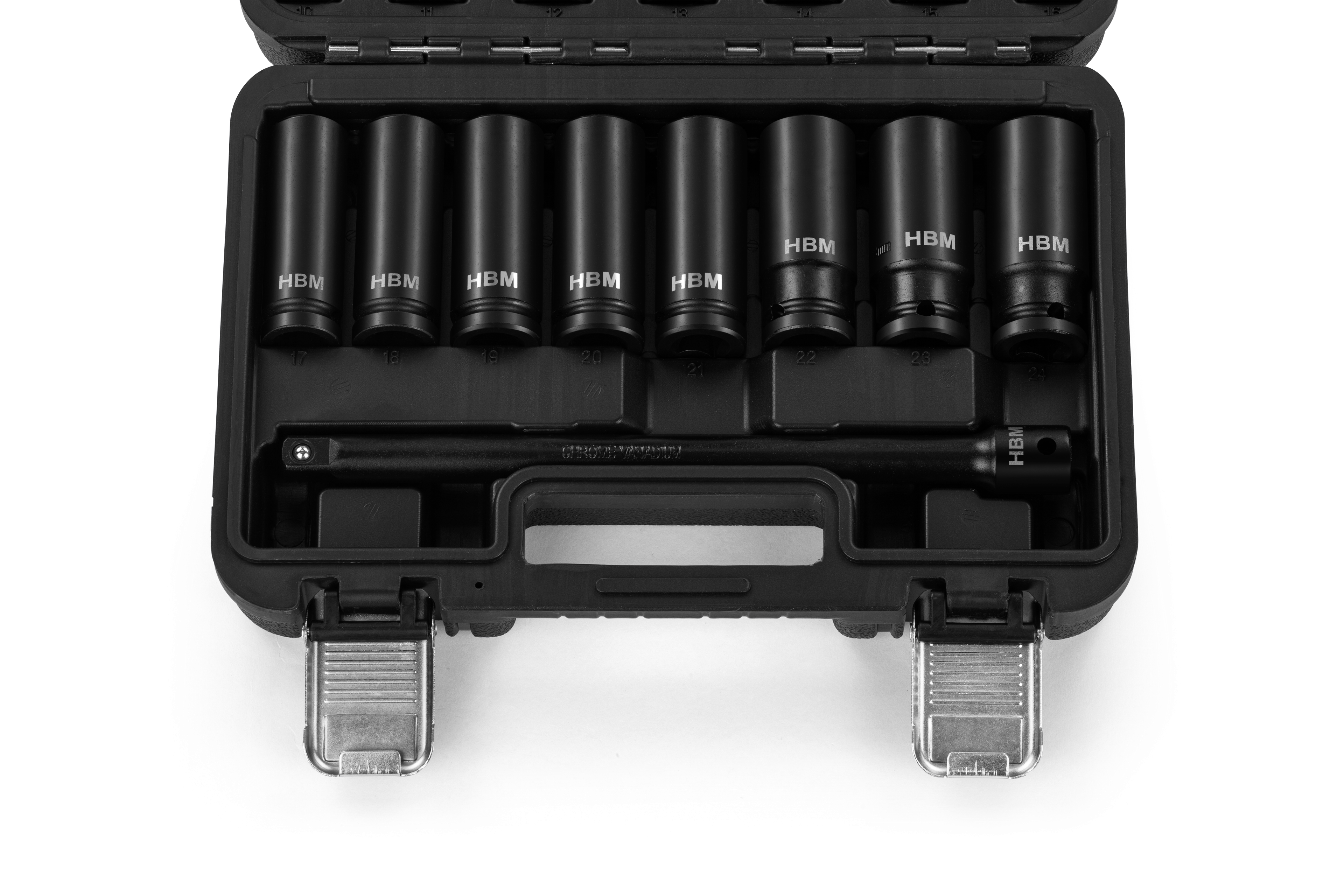 HBM krachtdoppenset, 1/2 inch, met verlengstukken, 18-delig Image 3