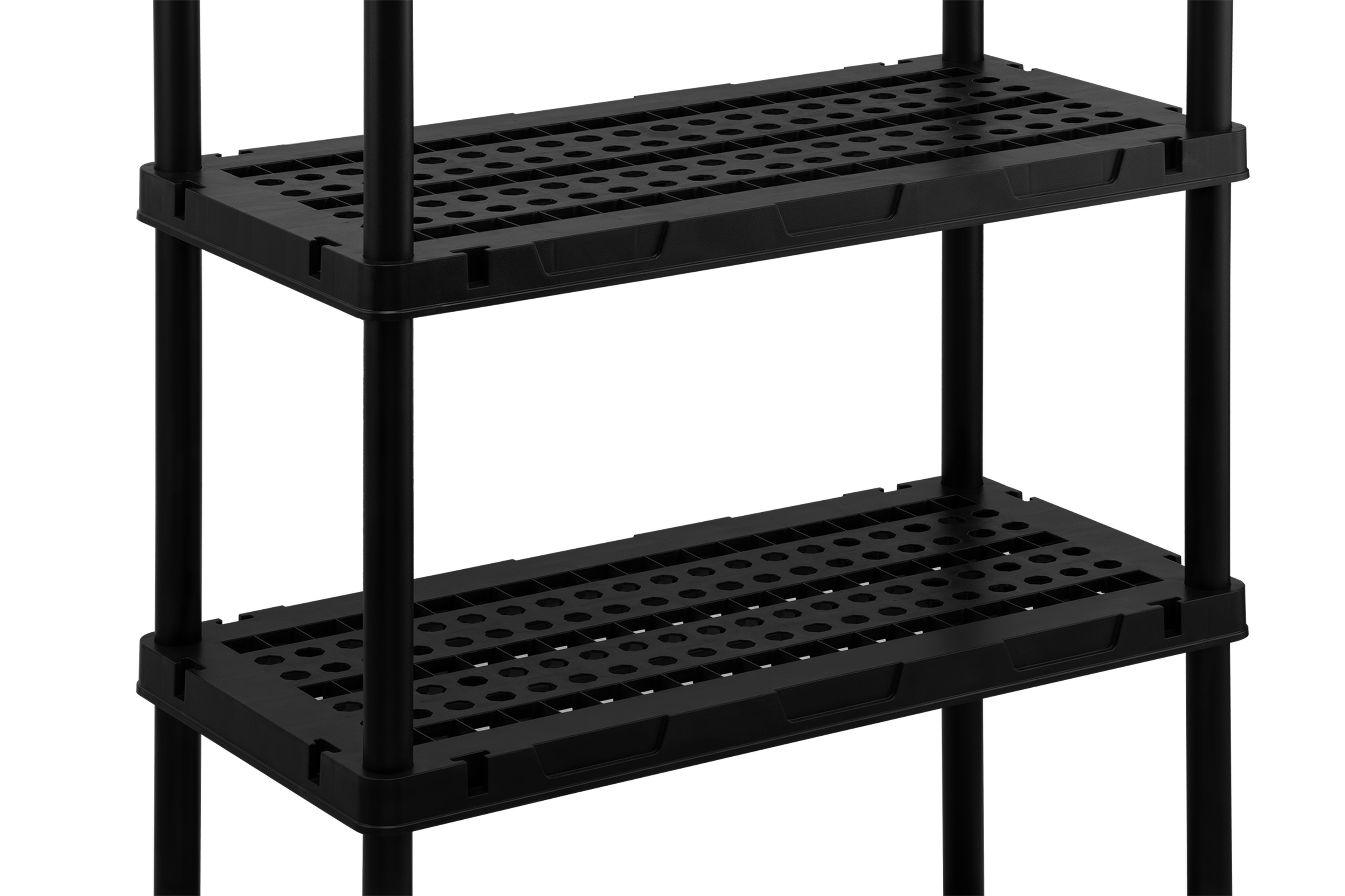 HBM kunststof stellingkast 5 x 75 kg, met kliksysteem, zwart Image 4