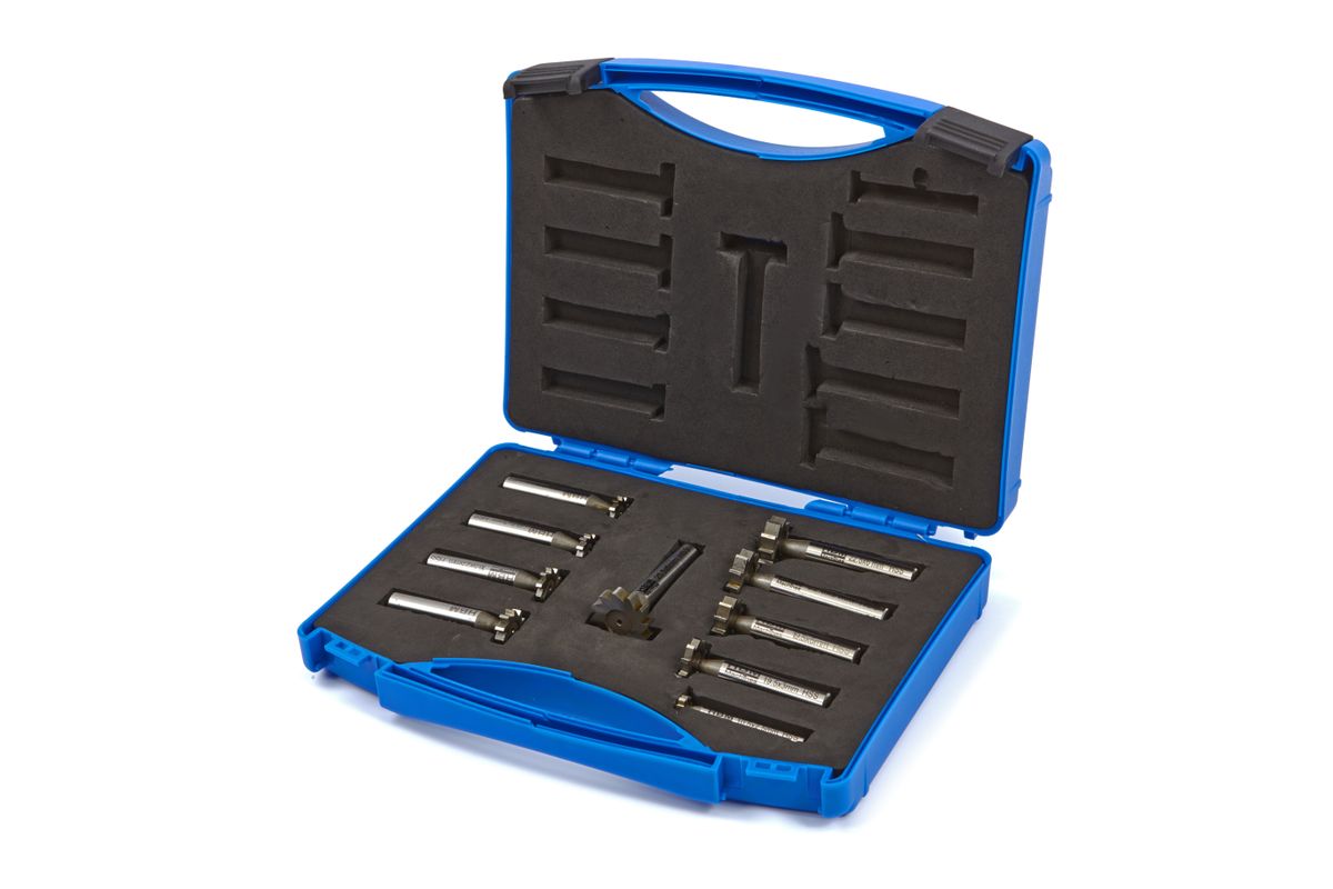 HBM Set de fresas T-slot HSS M-2 de 10 piezas