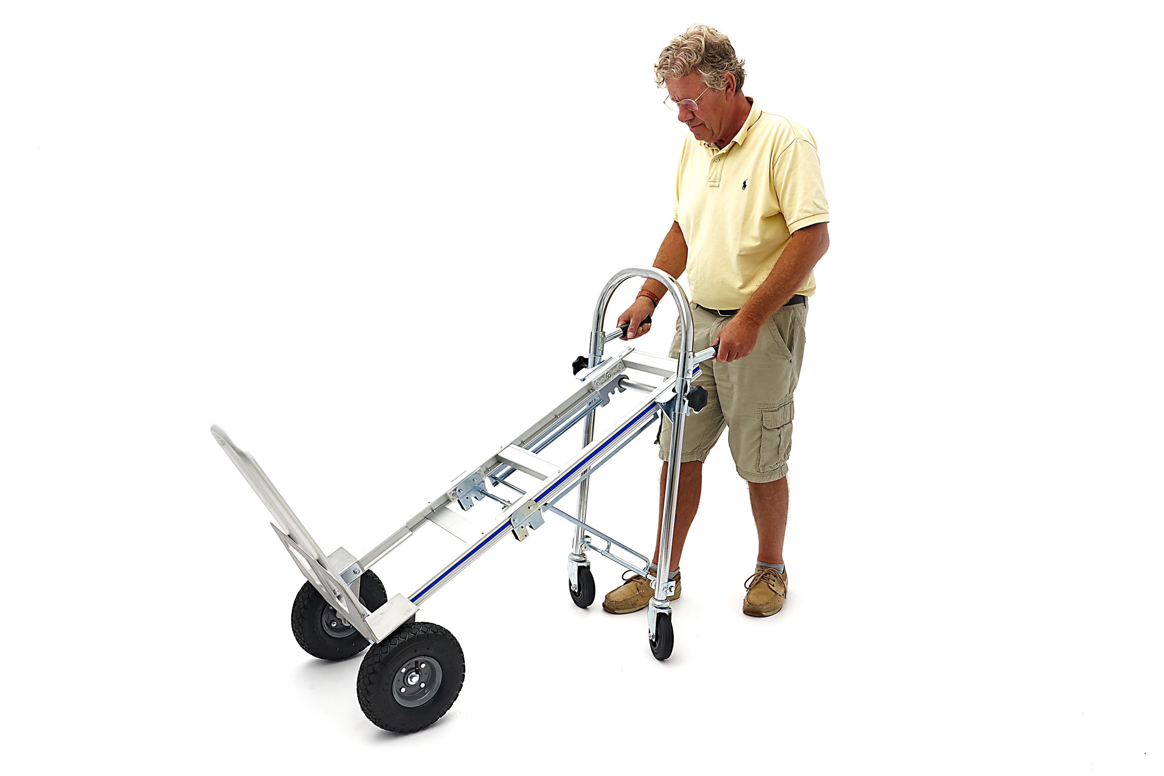 HBM Carrello a mano pieghevole in alluminio 3 in 1, carrello di trasporto e carrello Image 5