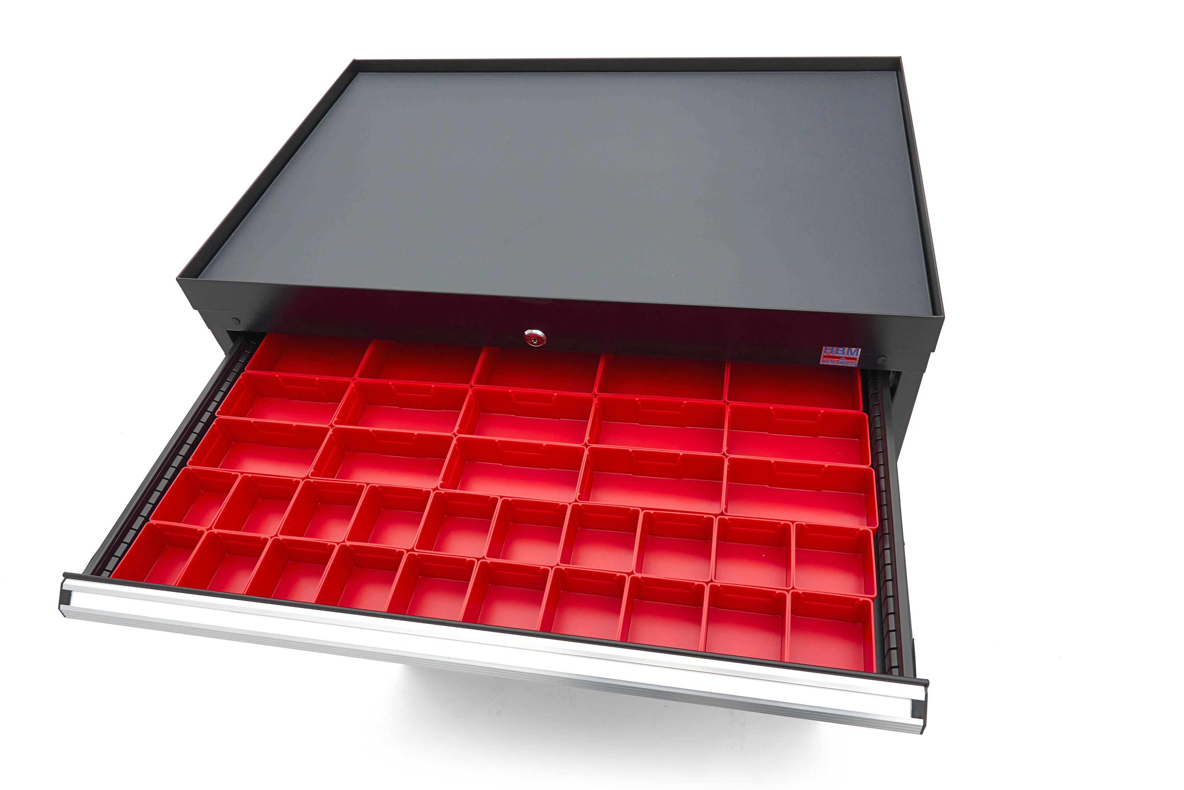 HBM Profi-Werkzeugschrank mit 8 Schubladen / Schubladenschrank, 88 × 58 × 100 cm, schwarz Image 8