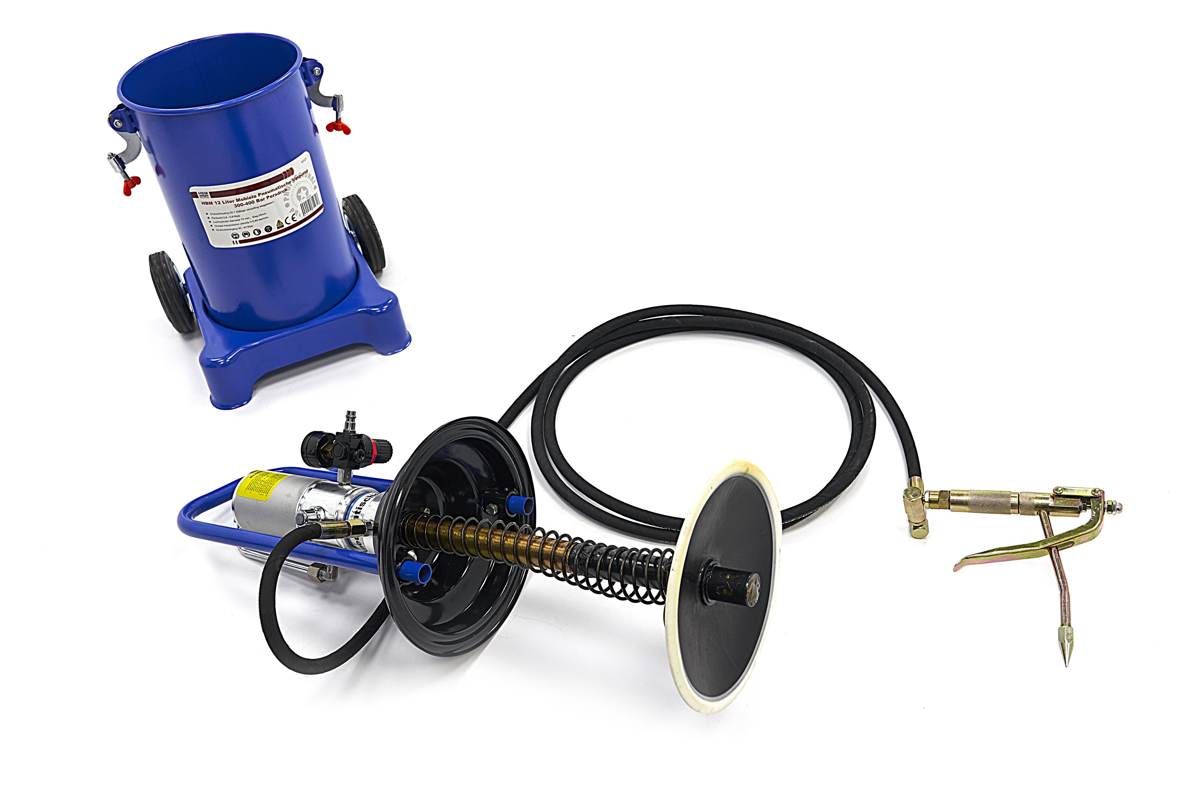 Pompa di Grasso Pneumatica Mobile HBM da 12 Litri 300-400 Bar Pressione Image 8