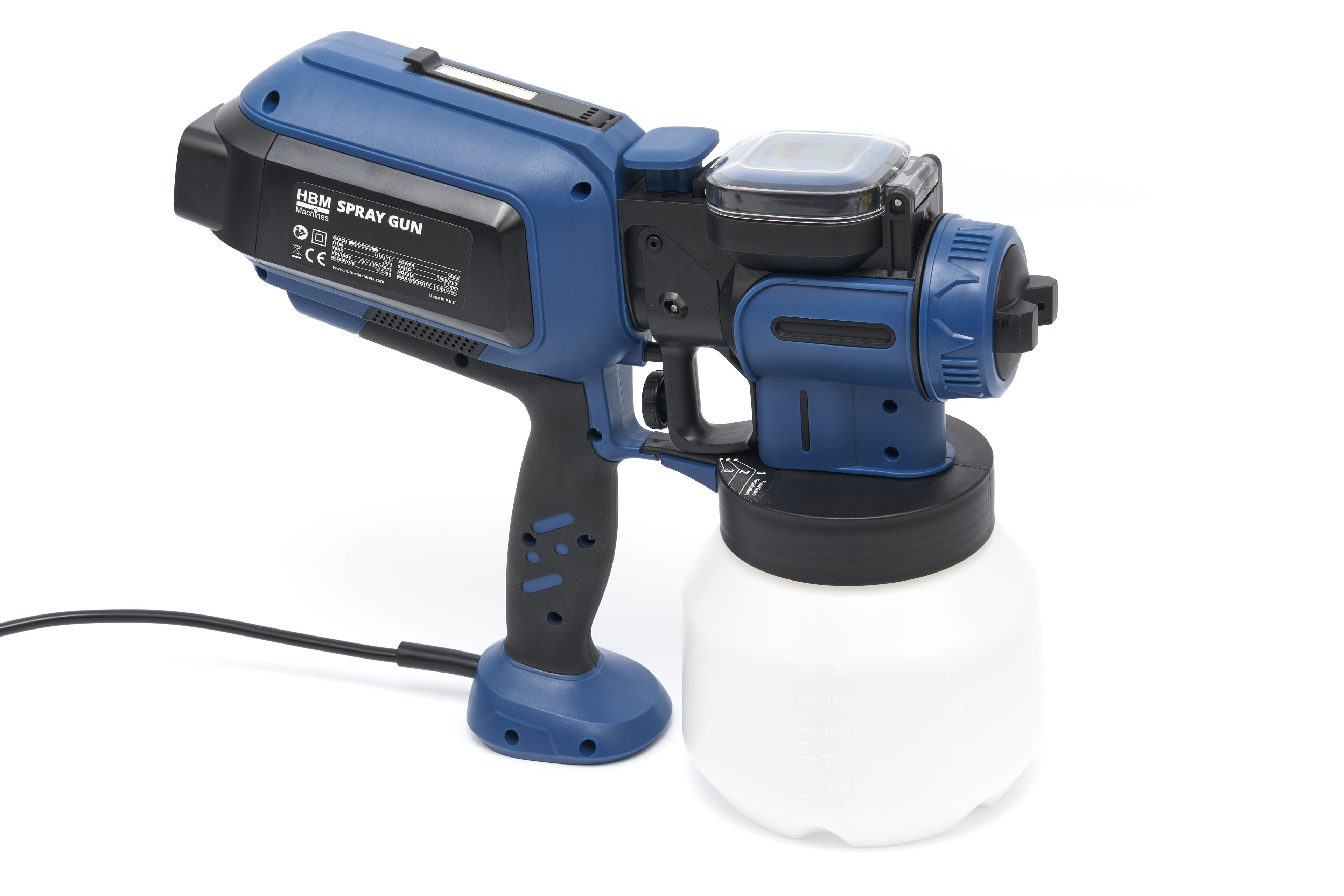 HBM elektrische verfspuit 550 Watt, 1500 ml, met LED licht Image 8
