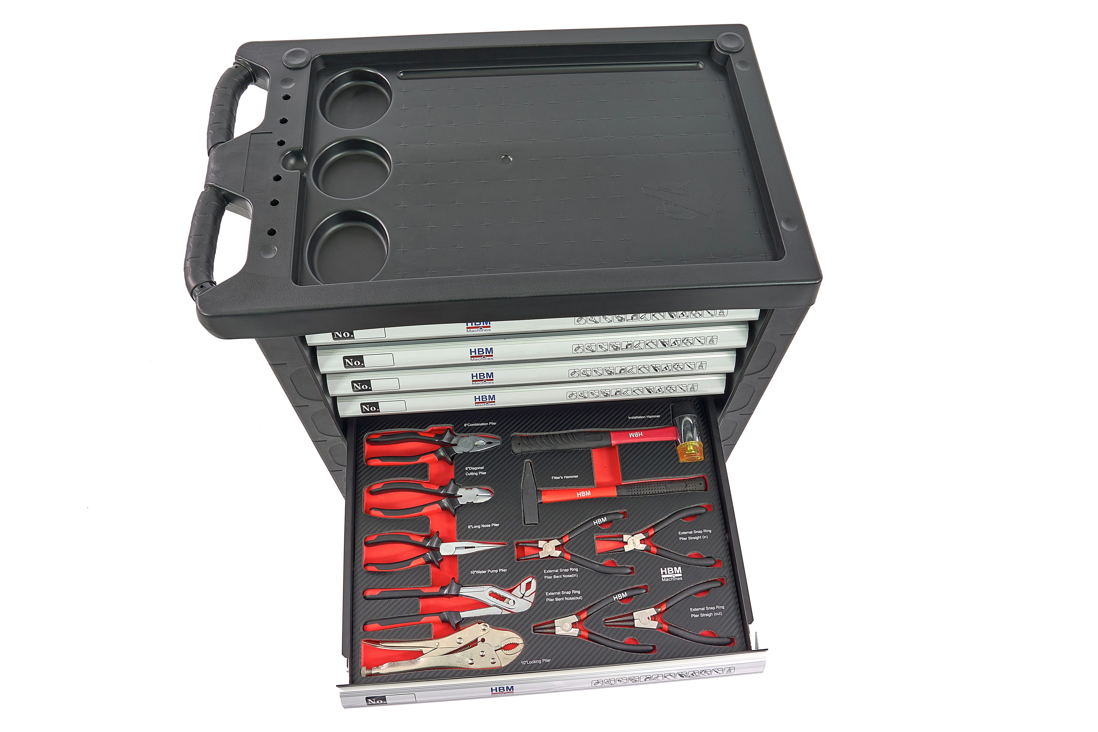 HBM carro de herramientas lleno 196 piezas, negro Image 11