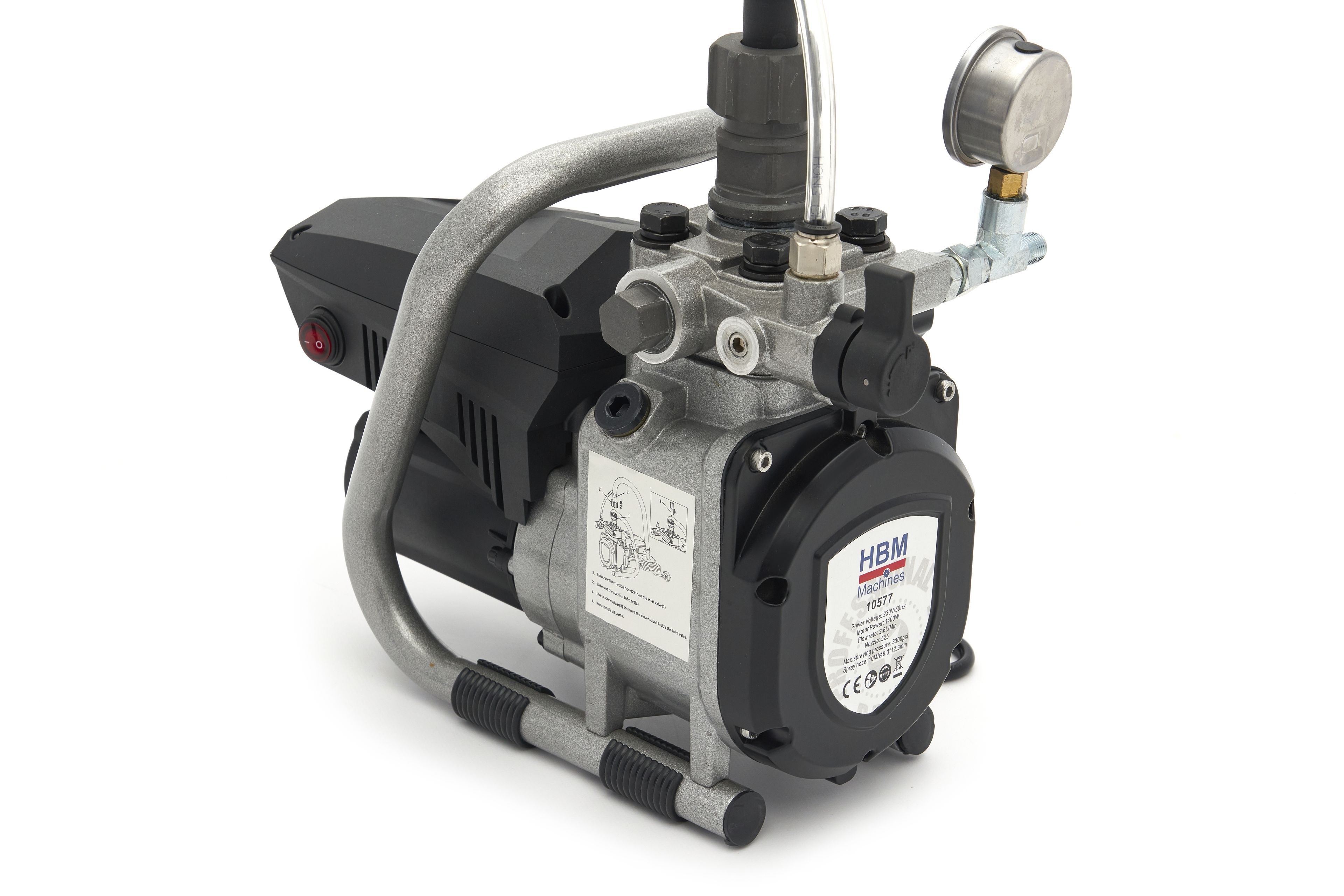 Set 1400 Watt della macchina spruzzatrice HBM Airless a alta pressione per pittura su pareti Image 5