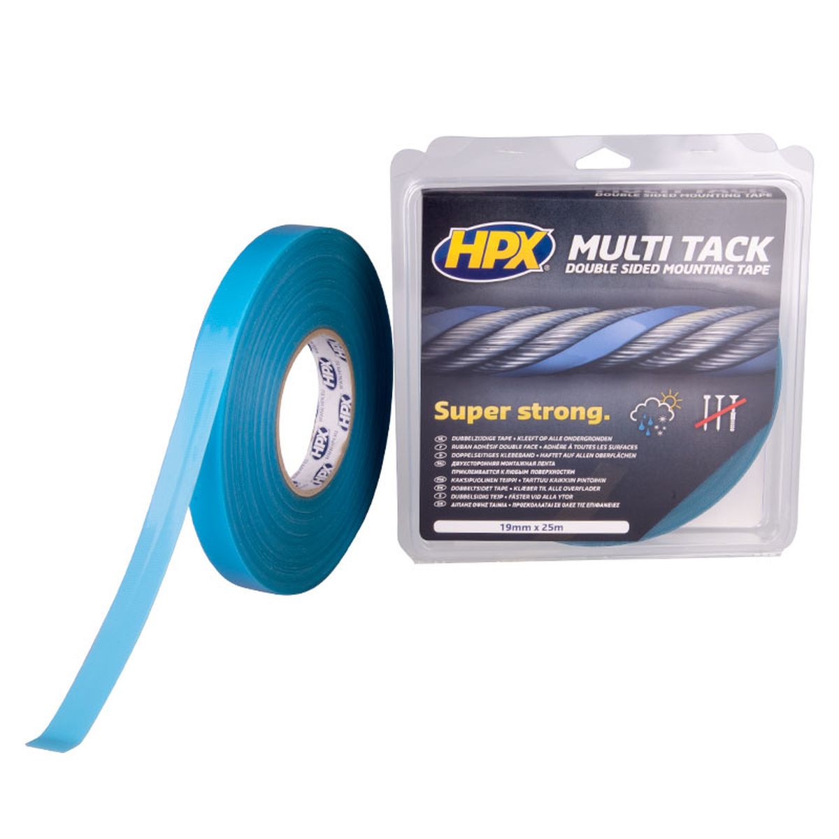 HPX Doppelseitiges Multi-Klebeband - halbtransparent 19mm x 25m