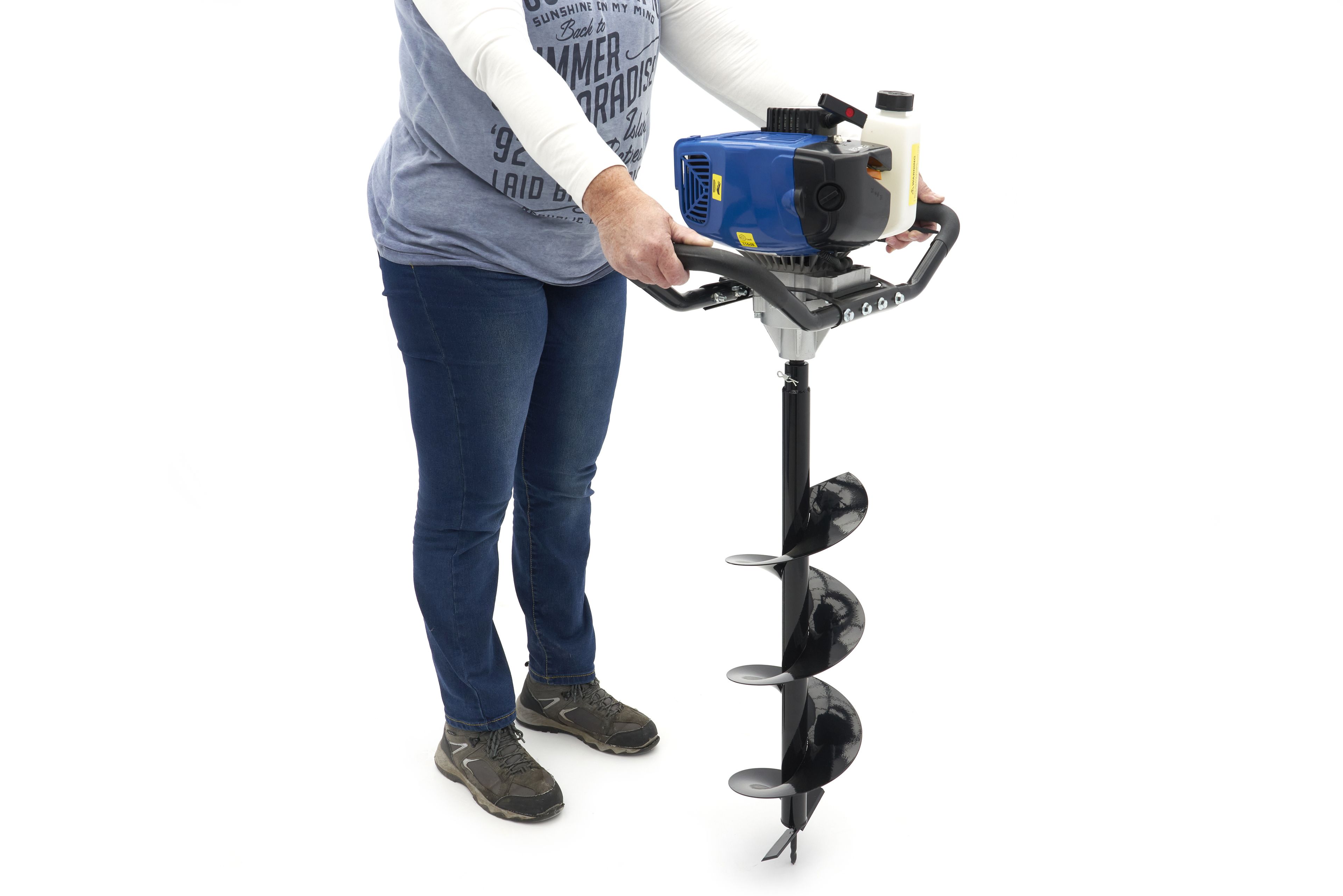 HBM 58 cc Professional Erdbohrer mit Benzinmotor - inklusive 3 Bohrer 100 / 150 / 200 mm. Image 15