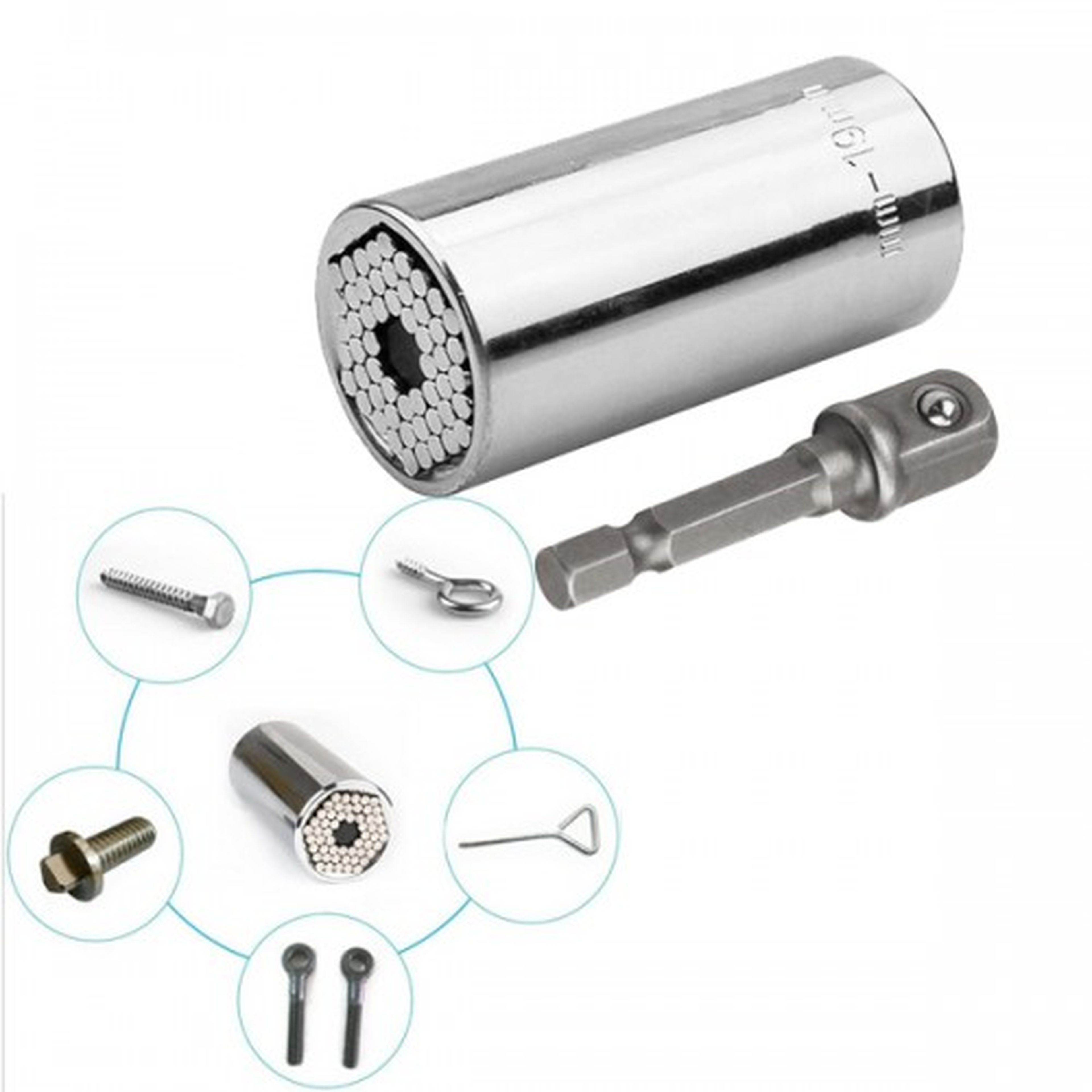 HBM Universal-Steckschlüssel - Steckschlüssel-Satz - 7 mm bis 19 mm - Gator Grip Image 5