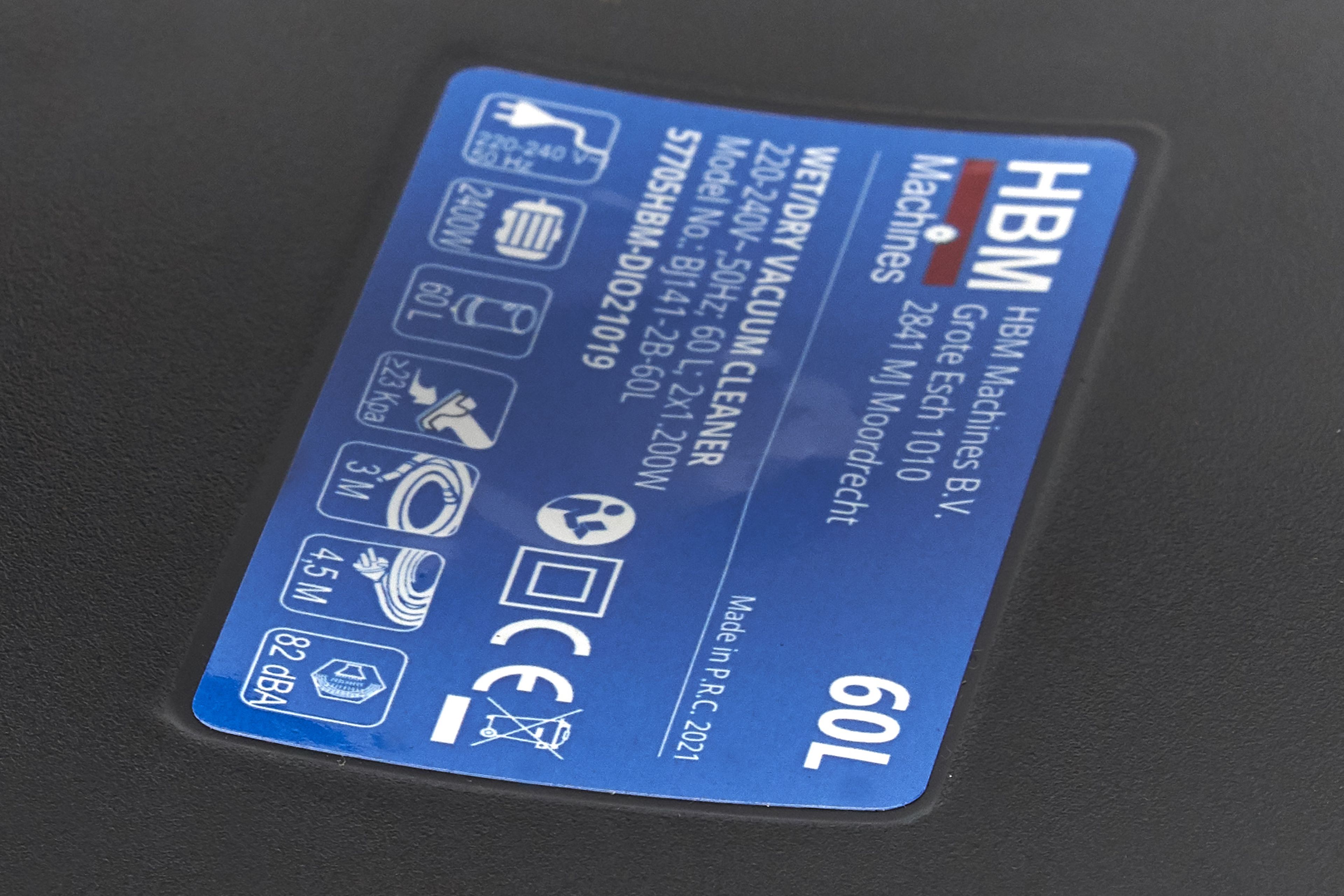 HBM 60 Liter 2400 W Professionele Bouwstofzuiger met 2 motoren Image 18